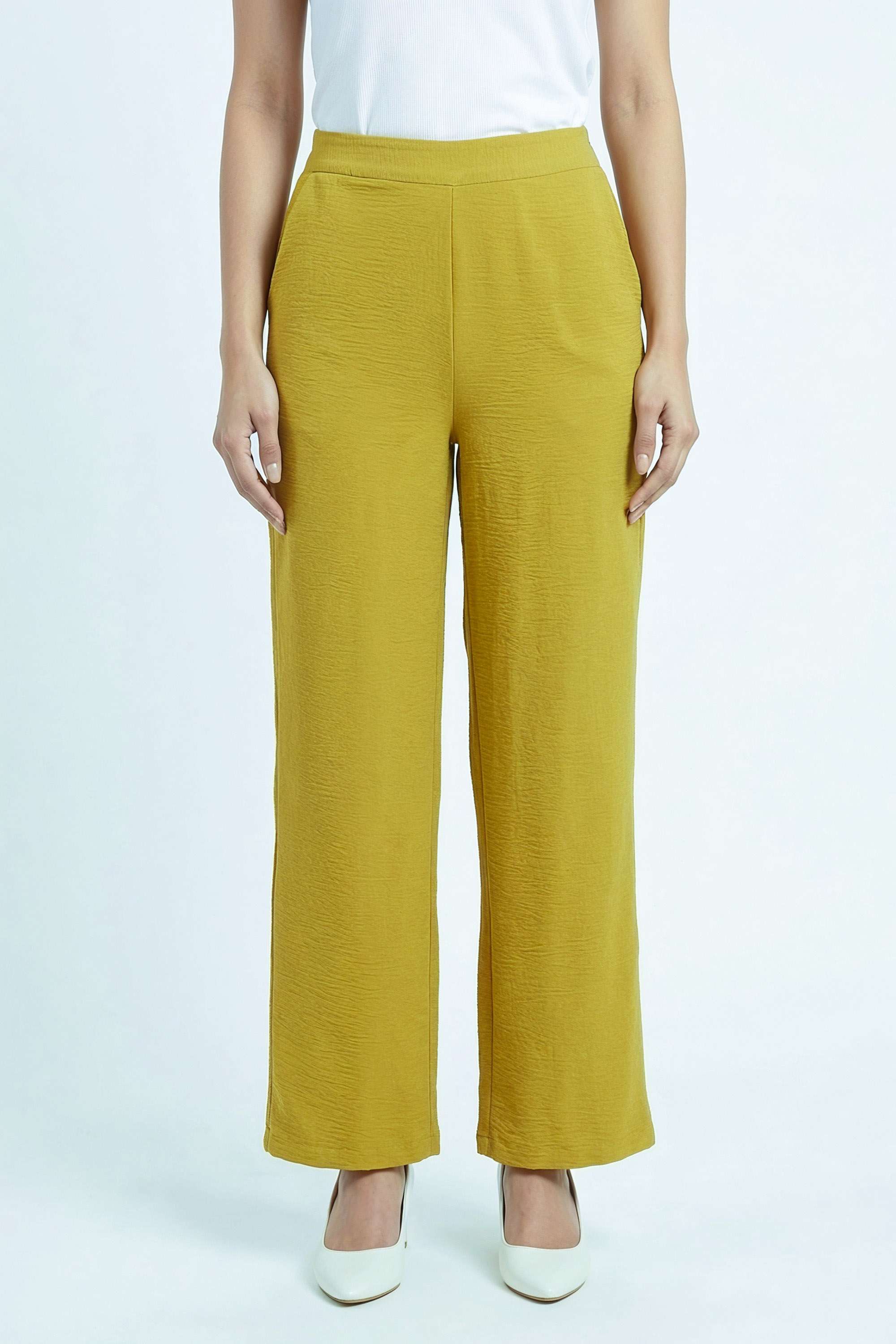 Solid-Regular-Fit-Polyester-Women-s-Casual-Wear-Pants