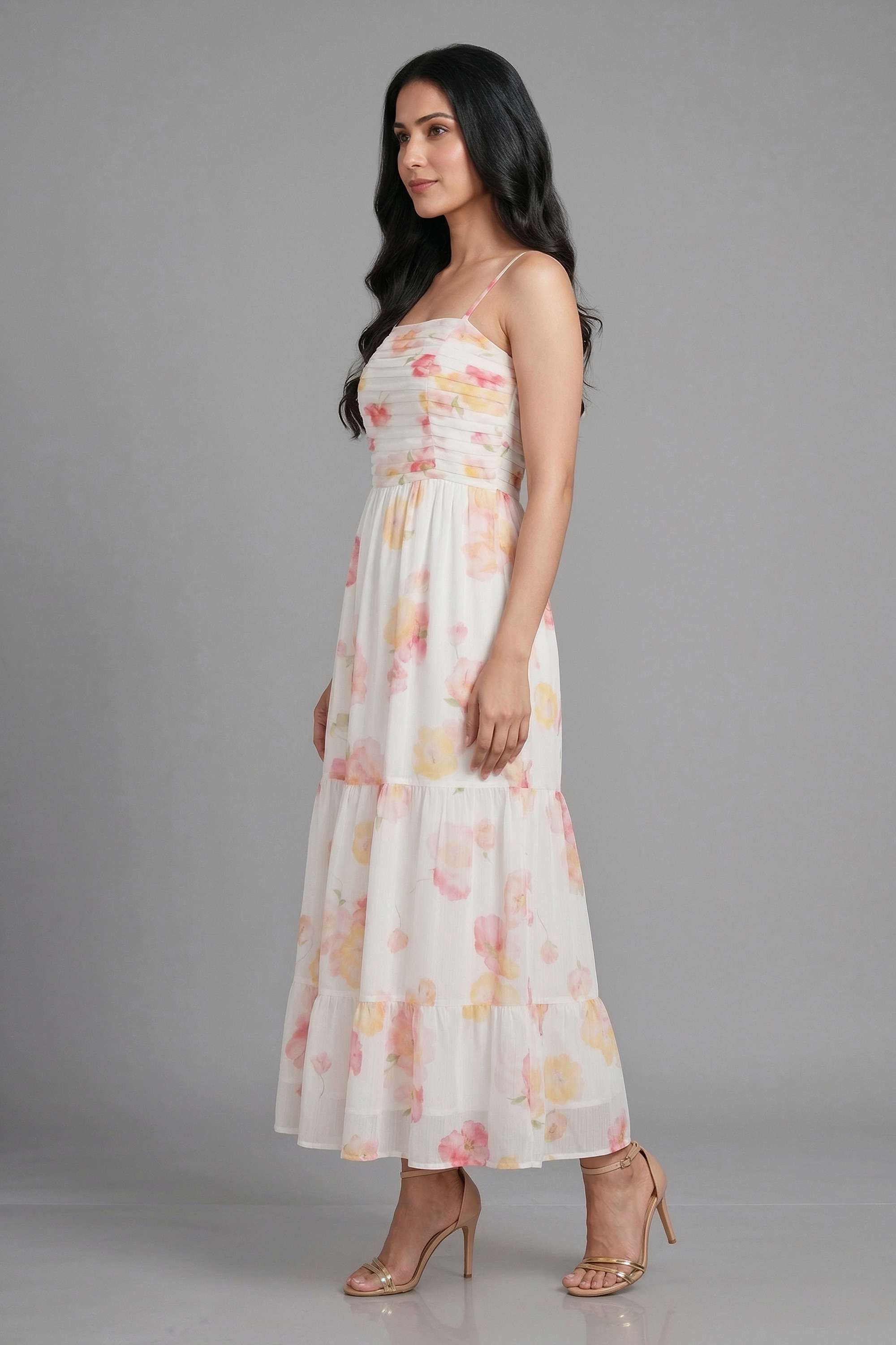 Printed-Chiffon-Square-Neck-Women-s-Casual-Wear-Dress
