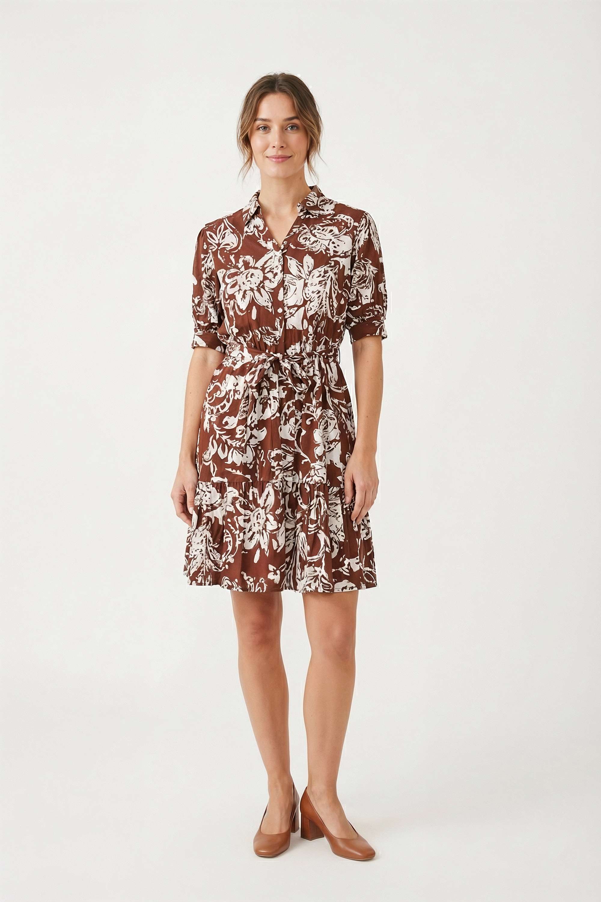 Printed-V-Neck-Rayon-Women-Dress