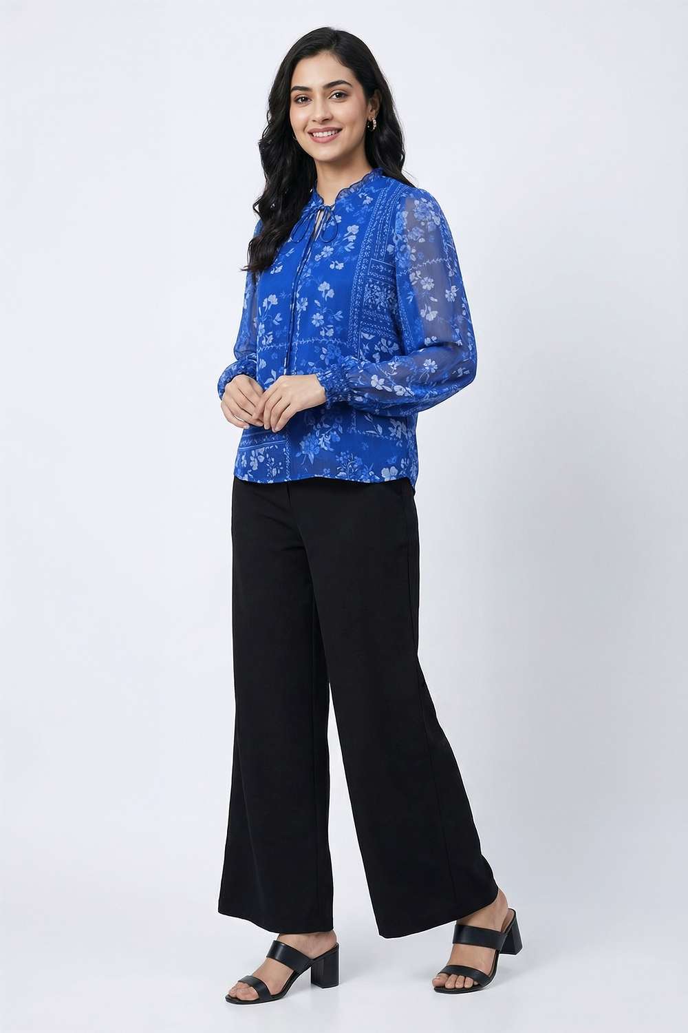 Printed-Rayon-Tie-Up-Neck-Women-Top