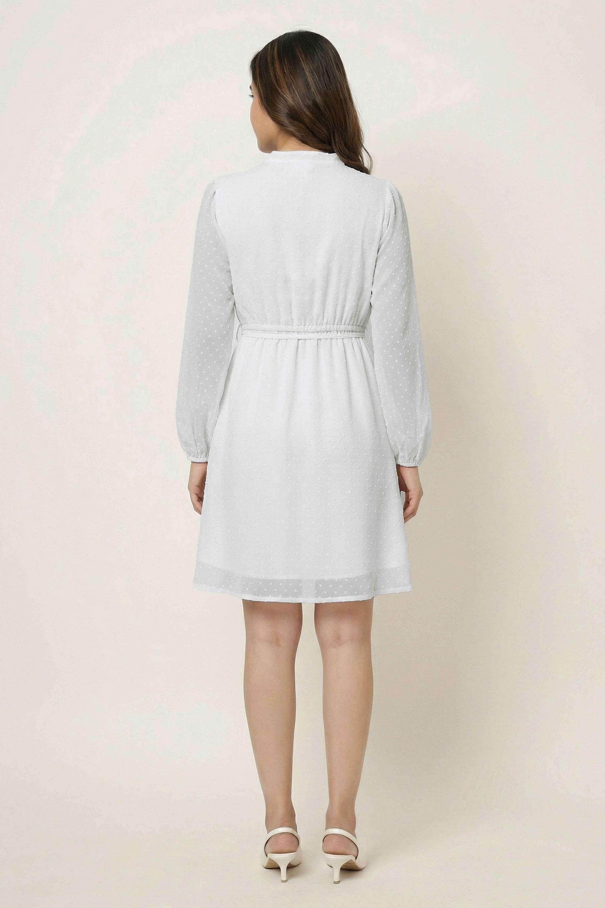 Printed-V-Neck-Polyester-Women-s-Dress