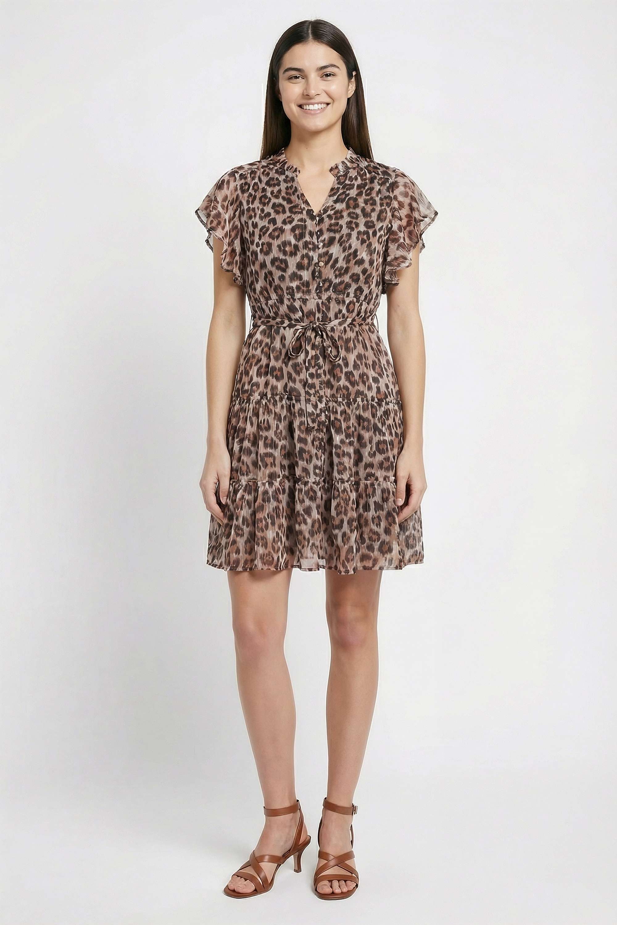 Animal-Print-V-Neck-Georgette-Women-Dress