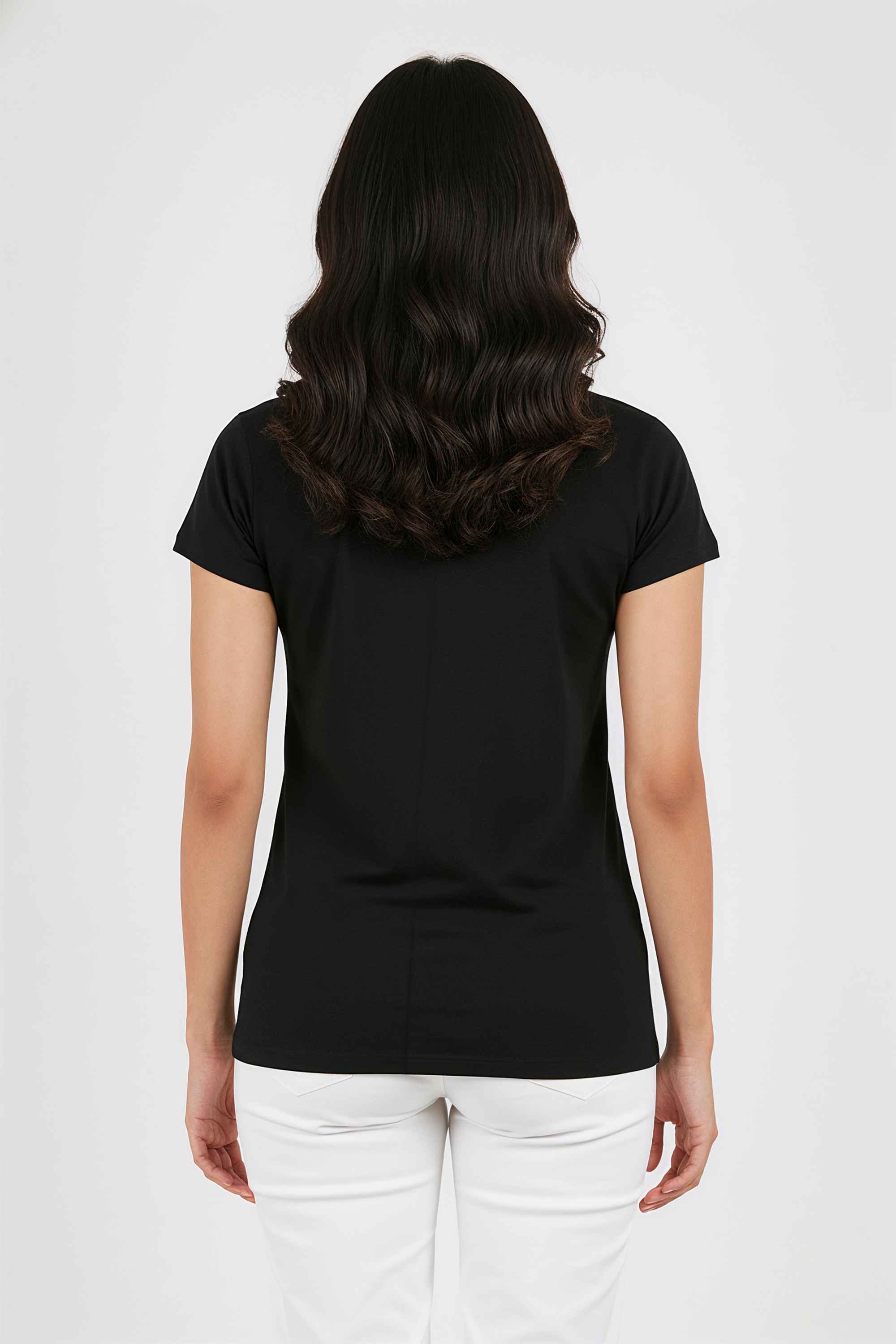 Embroidered-Blended-Fabric-V-Neck-Women-Top