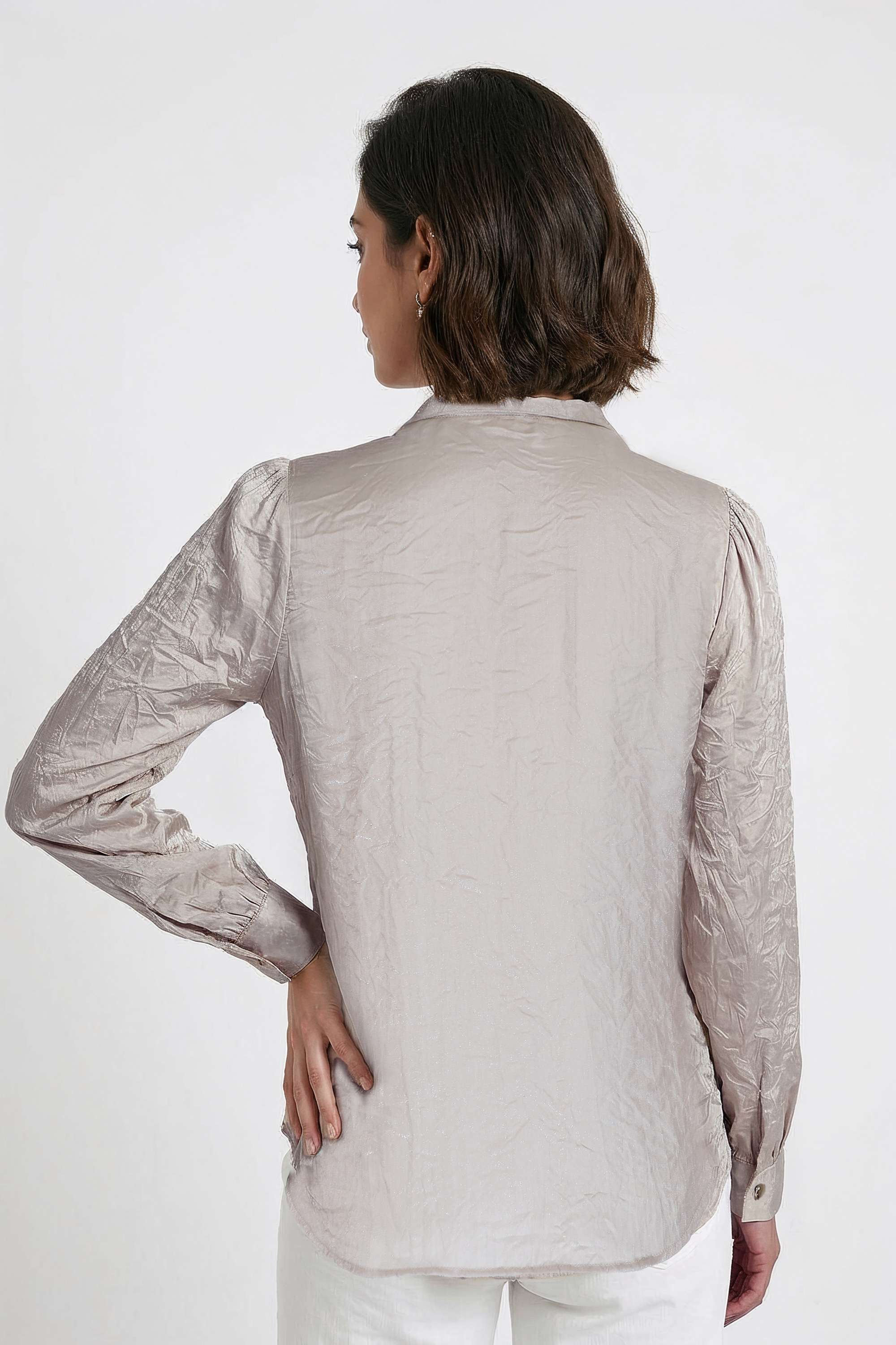 Dobby-Collared-Blended-Fabric-Women-s-Casual-Wear-Shirt