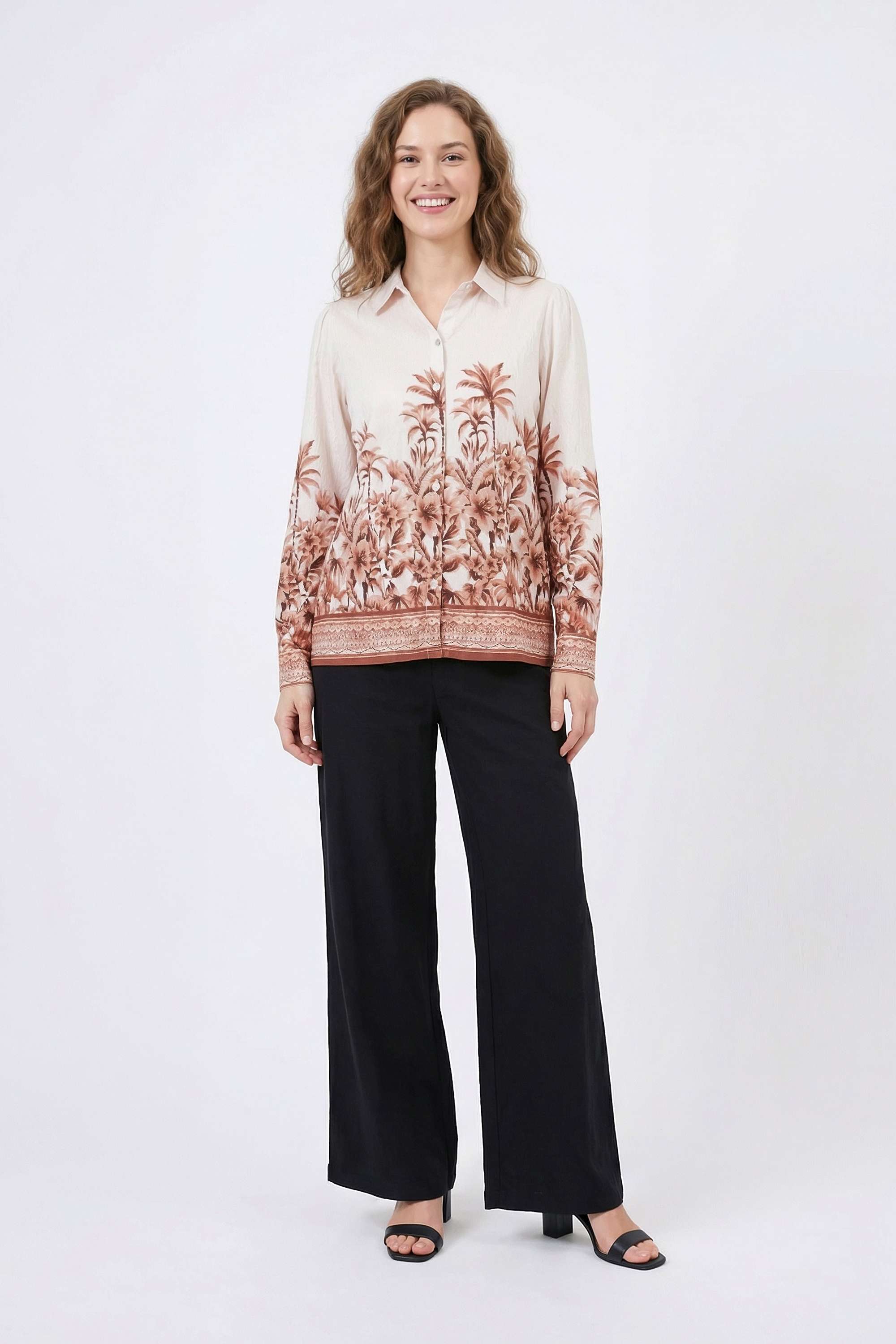Printed-Collared-Viscose-Women-Casual-Wear-Shirt