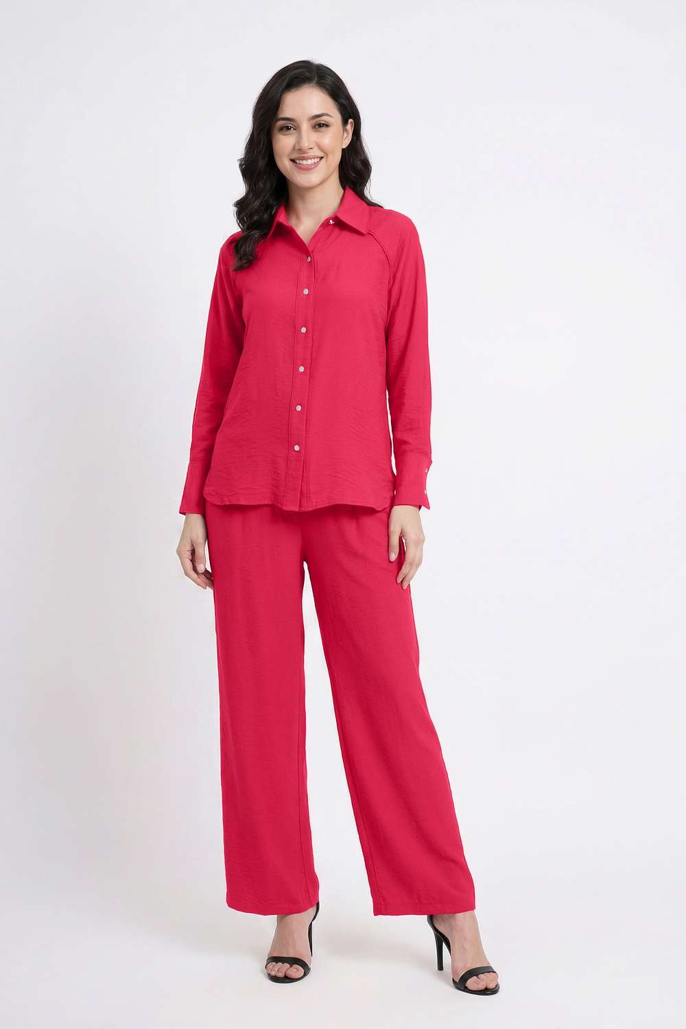 Solid-Viscose-Relaxed-Fit-Women-s-Co-Ord-Set