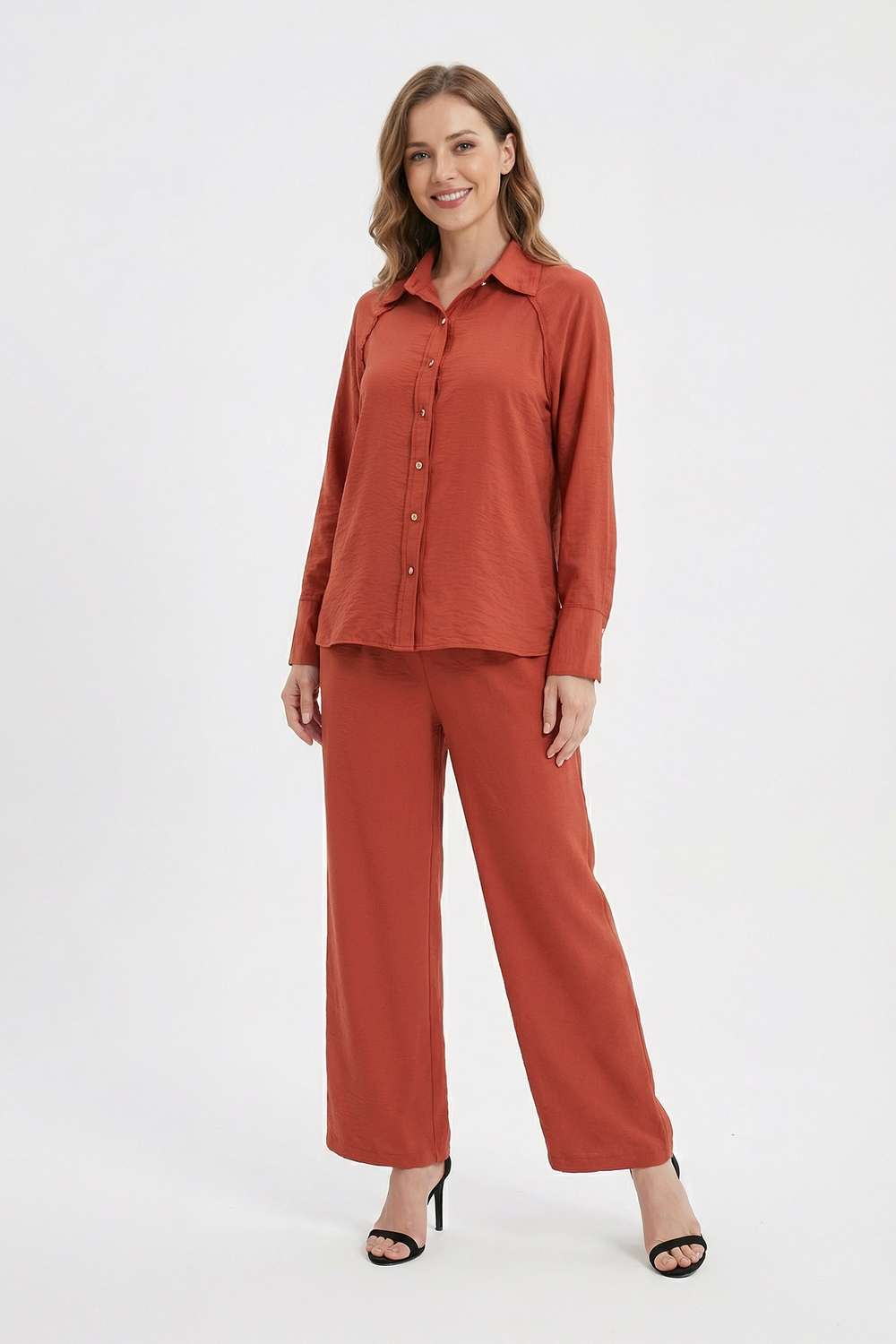 Solid-Viscose-Relaxed-Fit-Women-s-Co-Ord-Set