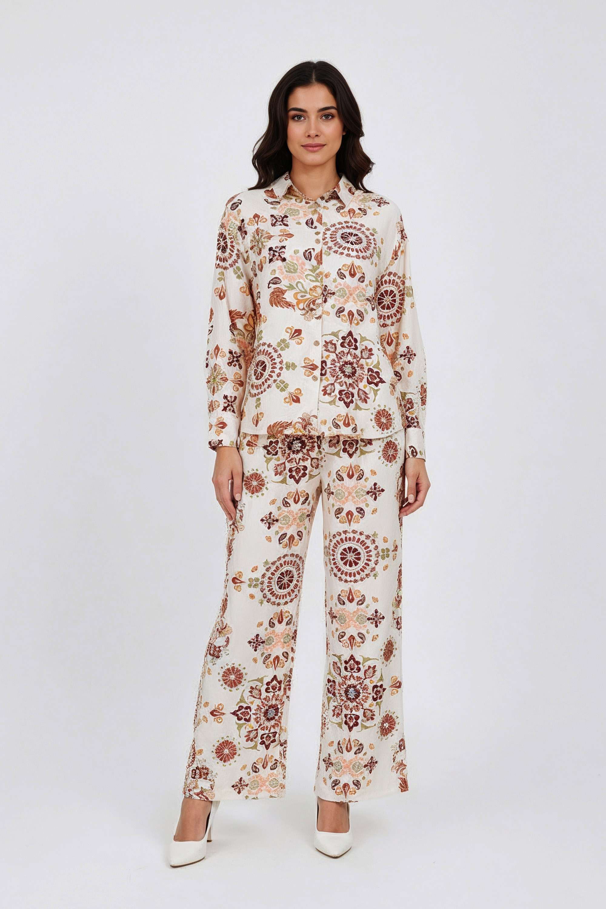 Printed-Blended-Fabric-Woven-Women-s-Co-Ord-Set