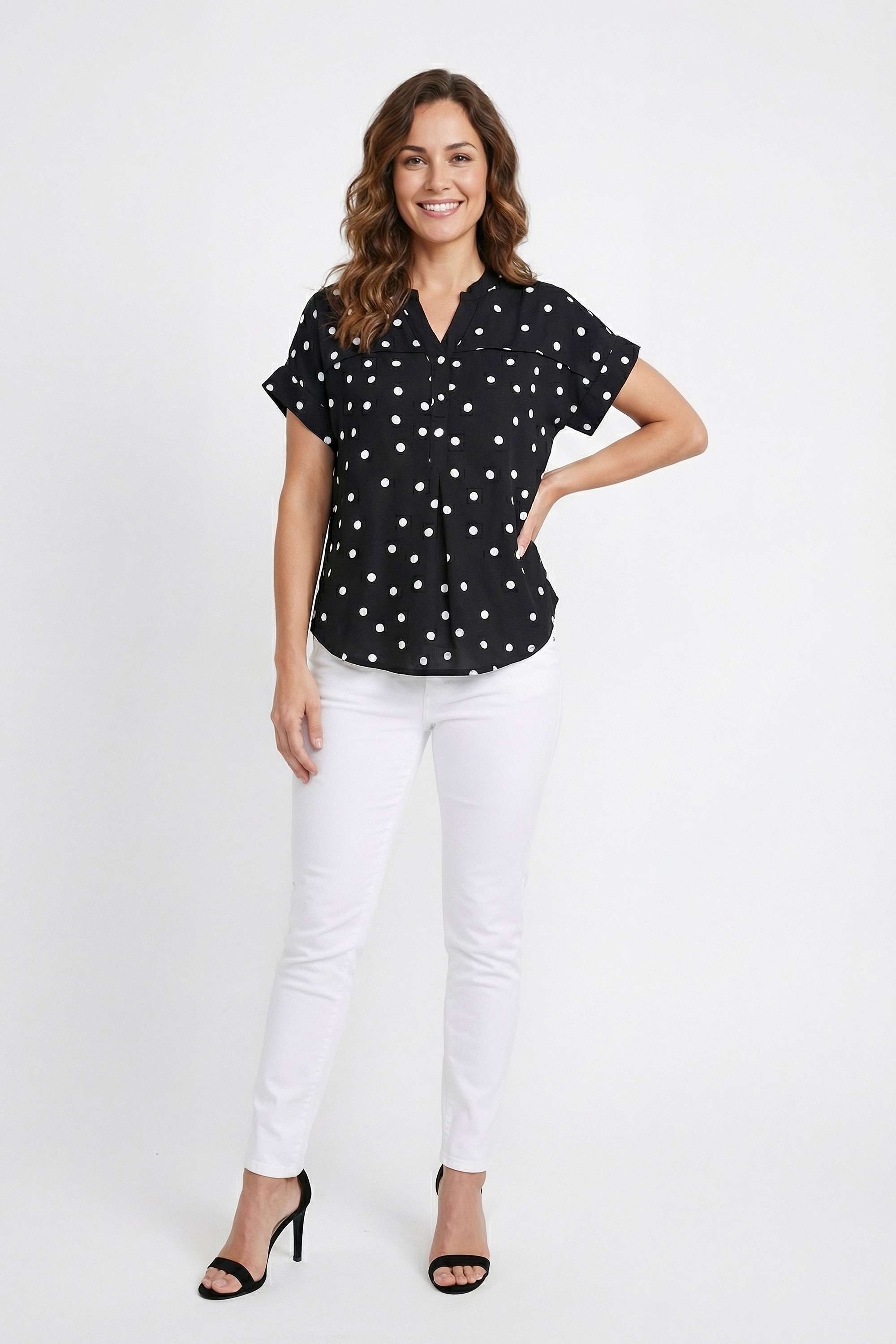 Printed-Rayon-V-Neck-Women-Top