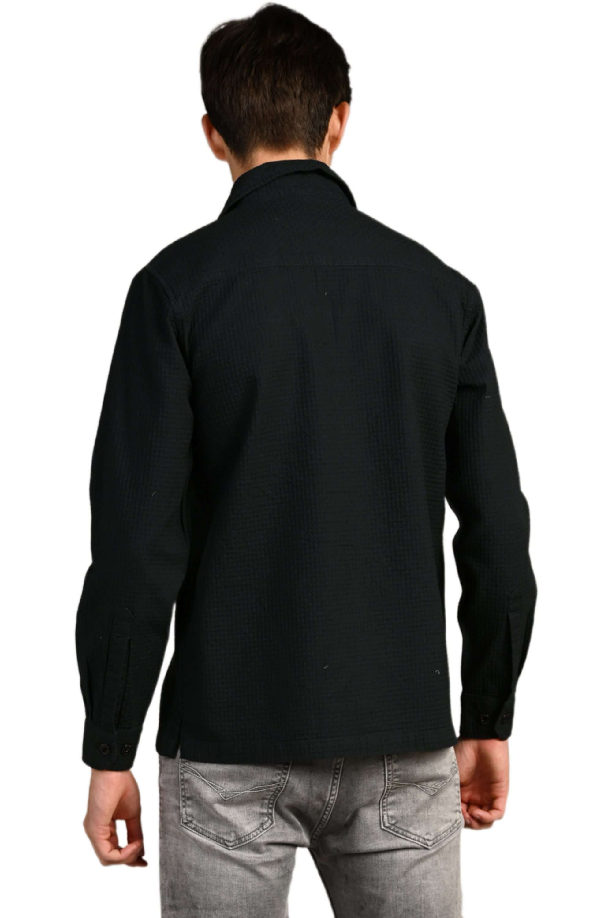 Solid-Cotton-Straight-Fit-Men-Casual-Wear-Shirt