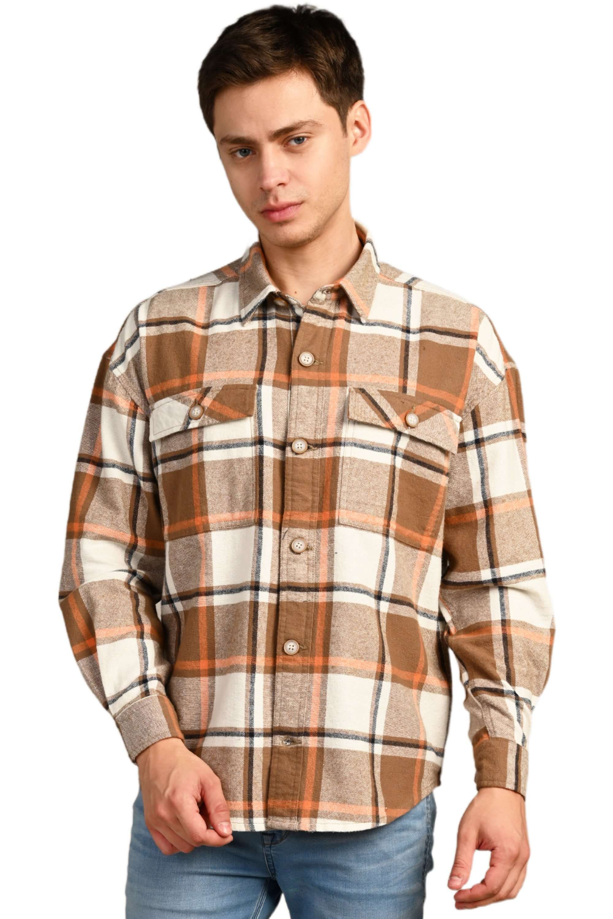Checks-Cotton-Straight-Fit-Men-Casual-Wear-Shirt