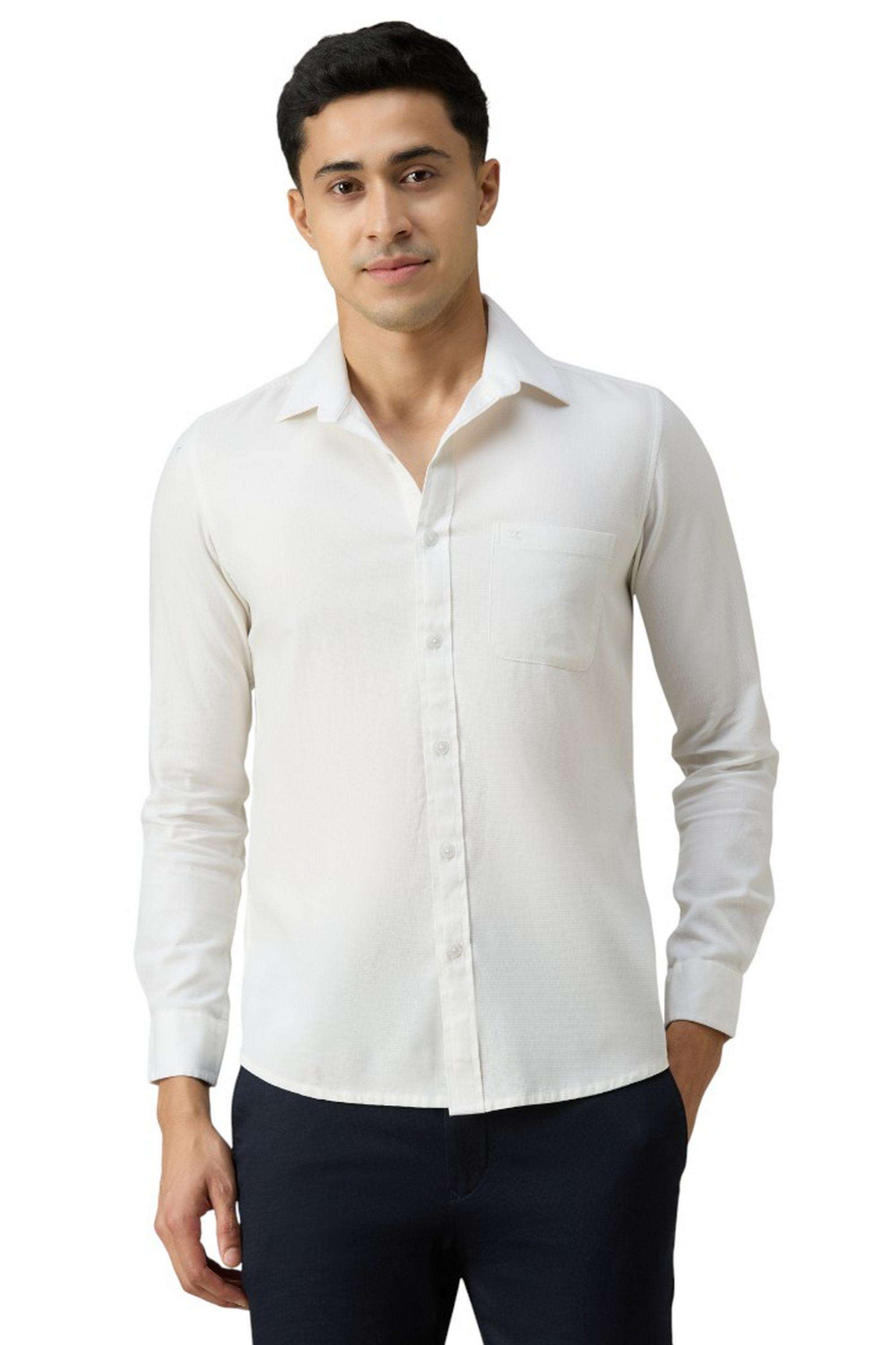 Solid-Cotton-Stretch-Regular-Fit-Men-s-Shirt