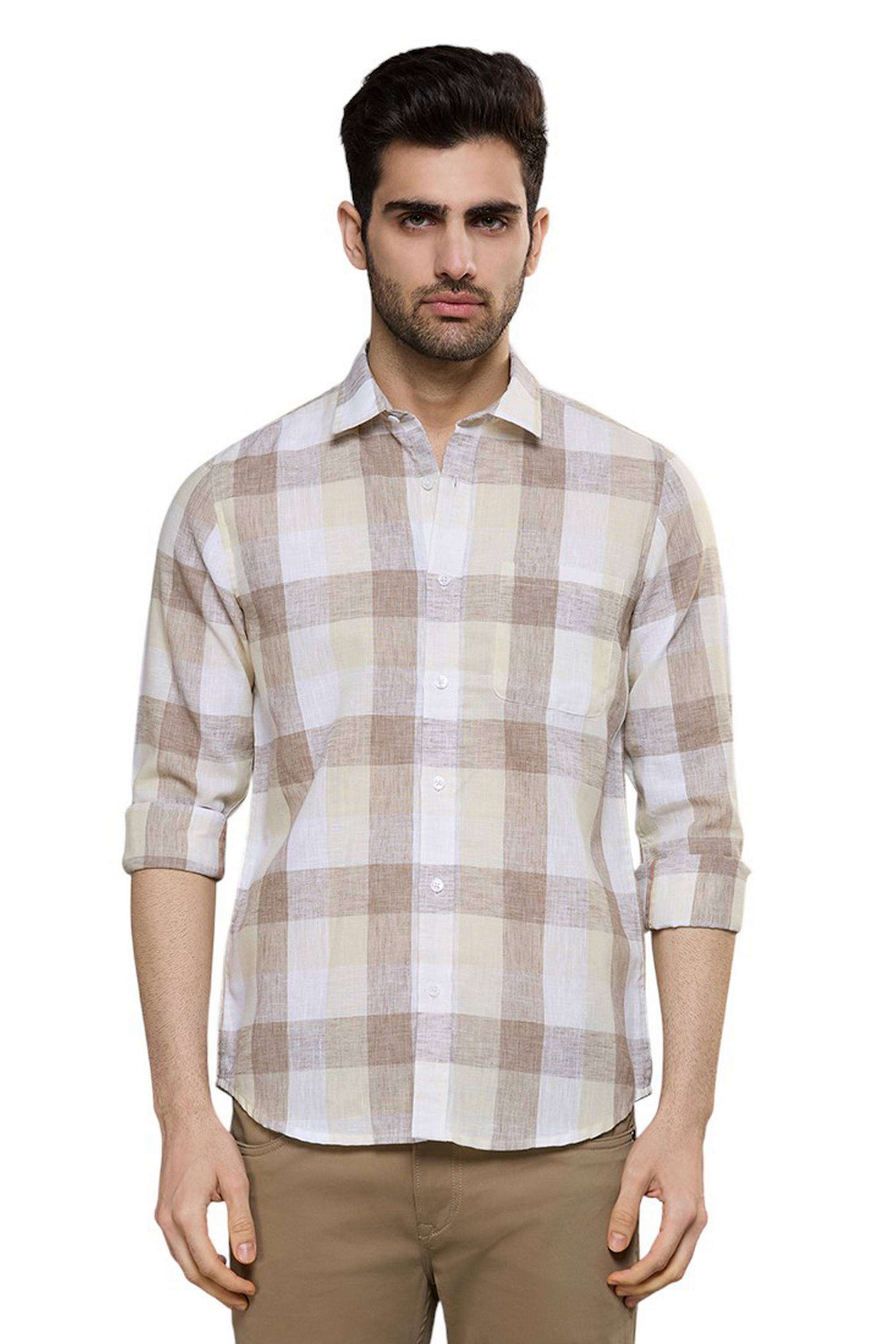 Checks-Polyester-Viscose-Fleece-Regular-Fit-Men-s-Shirt