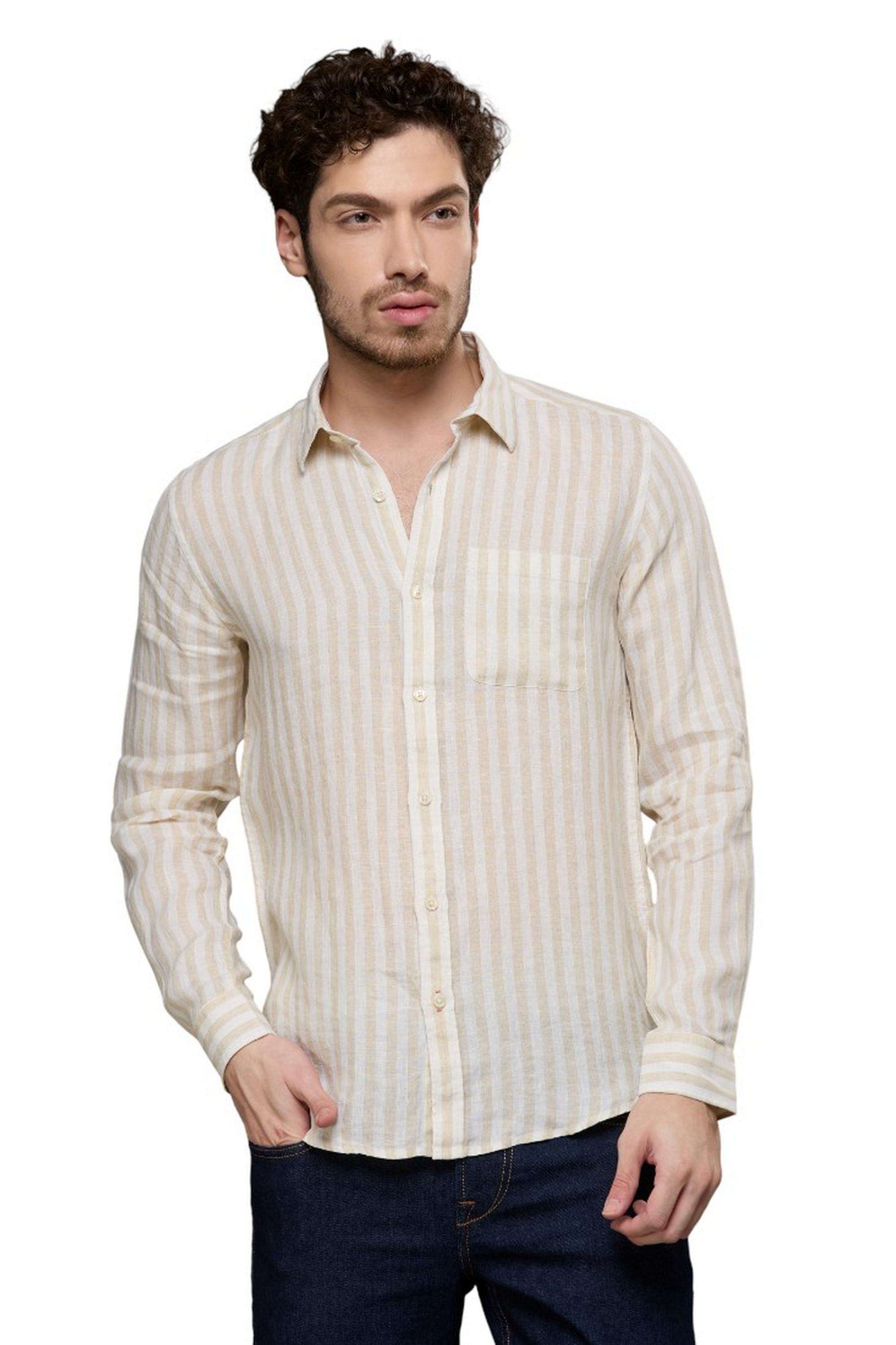 Stripes-Linen-Straight-Fit-Men-s-Shirt