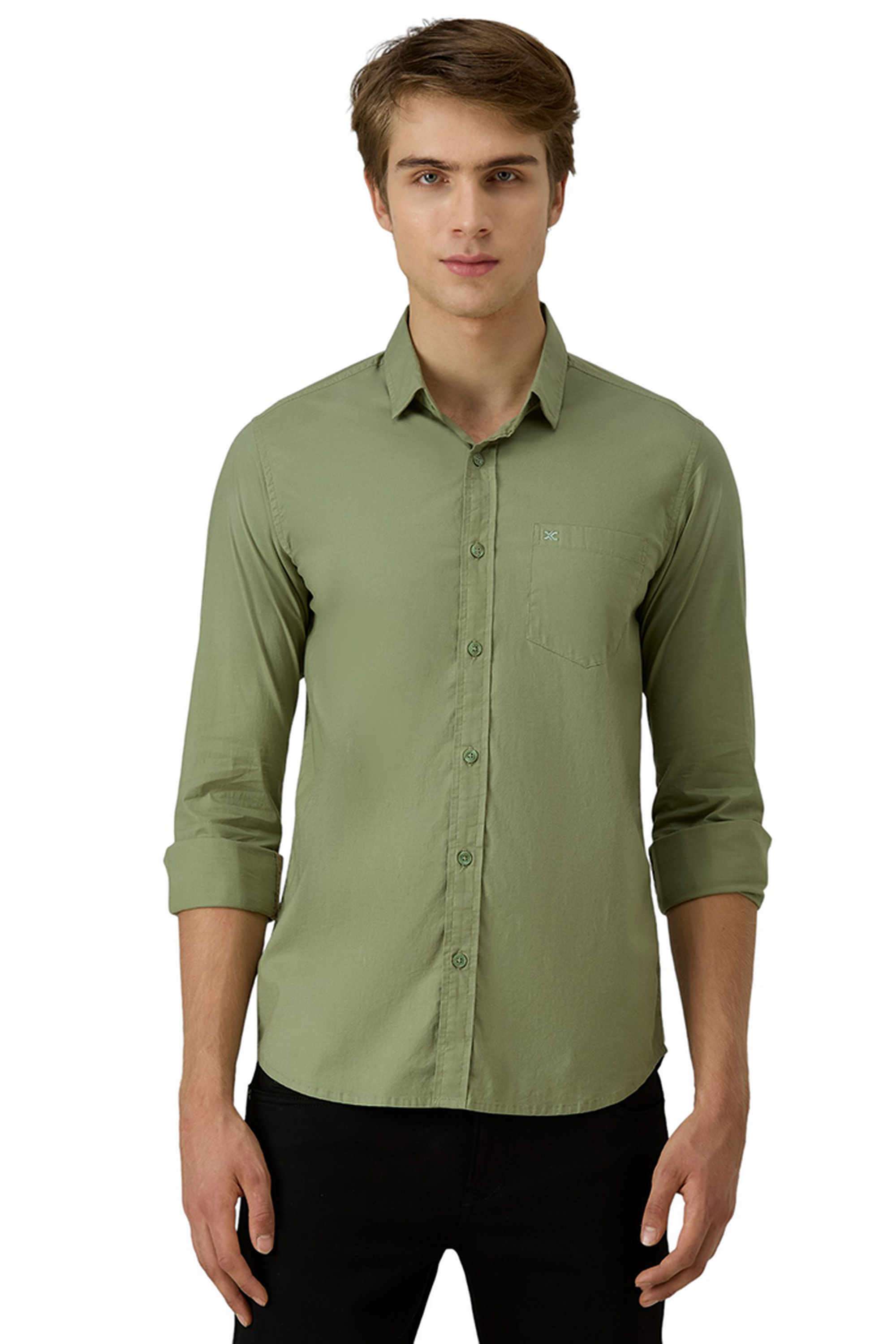 Solid-Cotton-Lycra-Slim-Fit-Men-s-Casual-Shirt