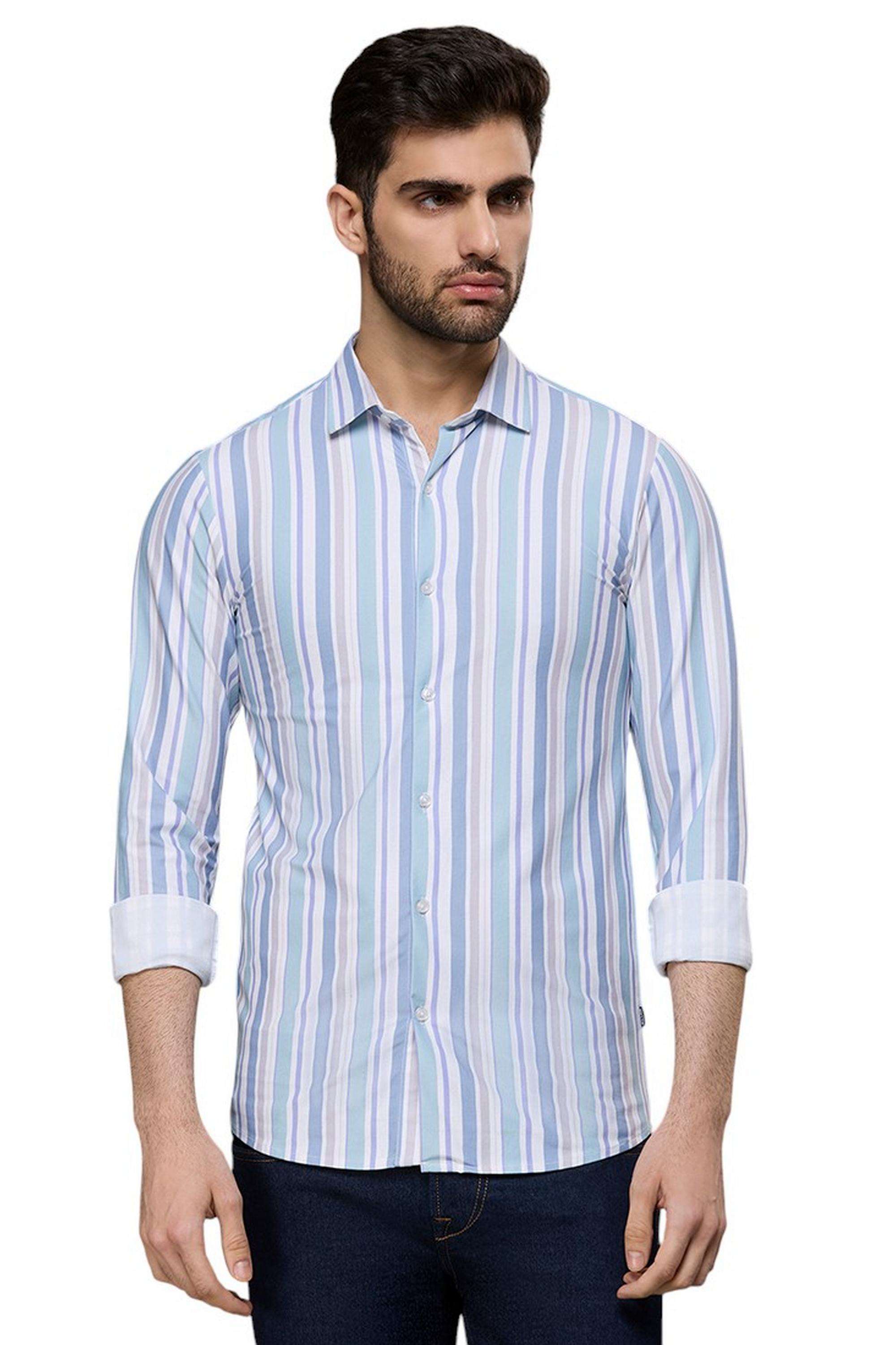 Stripes-Polyester-Cotton-Regular-Fit-Men-s-Shirt