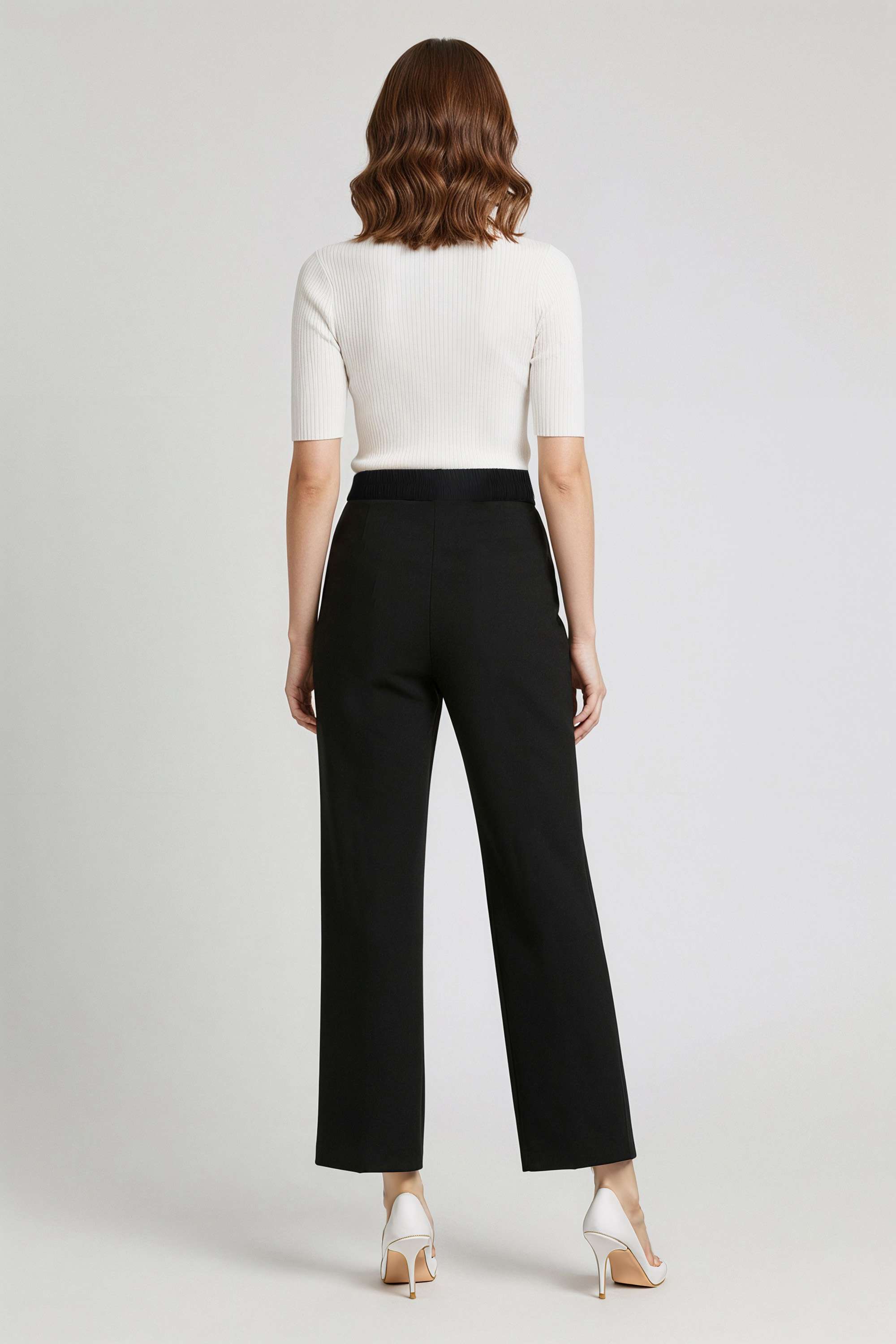 Solid-Ankle-Length-Blended-Fabric-Woven-Women-Pant