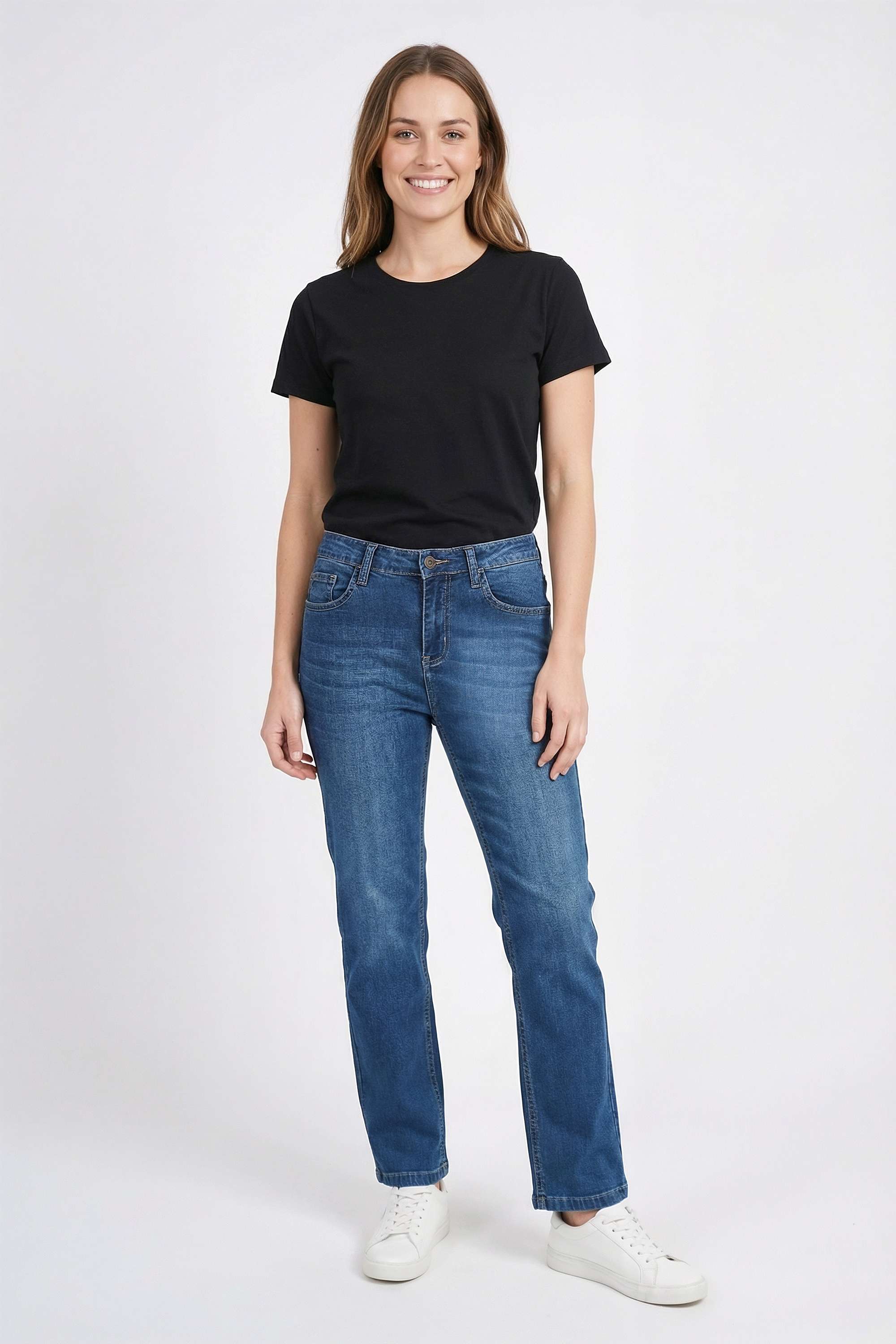 Mid-Rise-Blended-Fabric-Regular-Fit-Women-s-Jeans