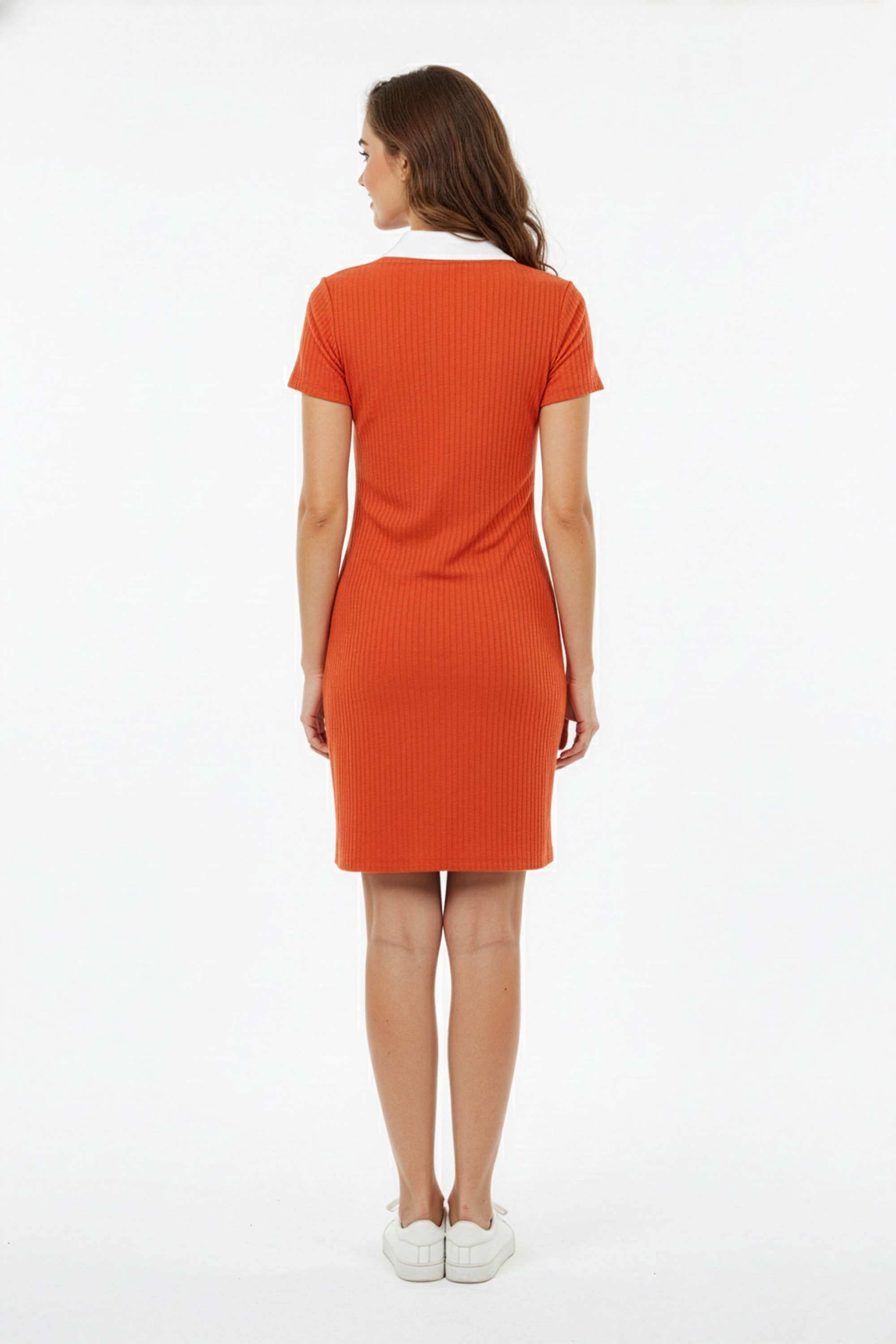 Solid-Collared-Cotton-Women-Dress