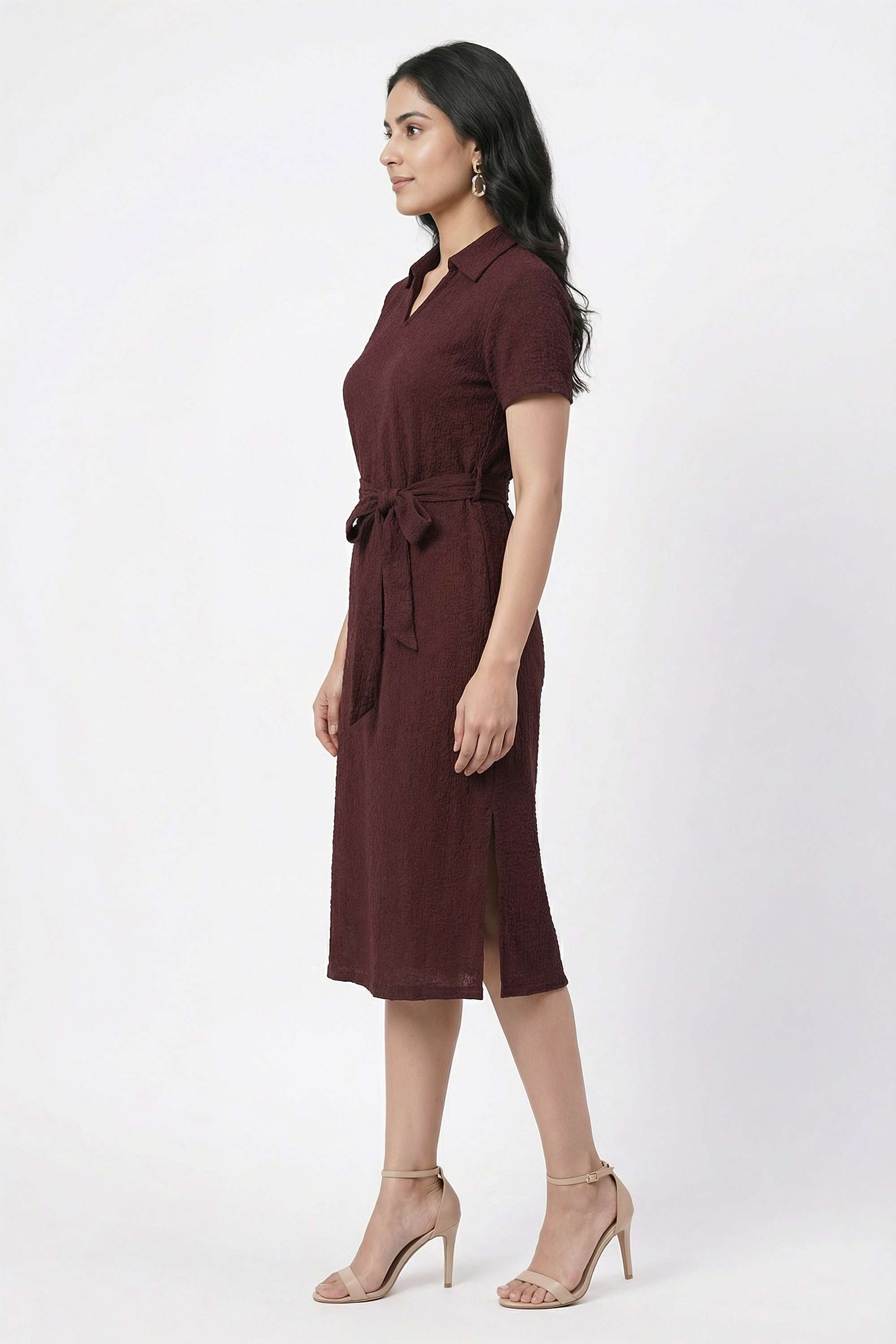 Solid-Collared-Cotton-Women-Dress