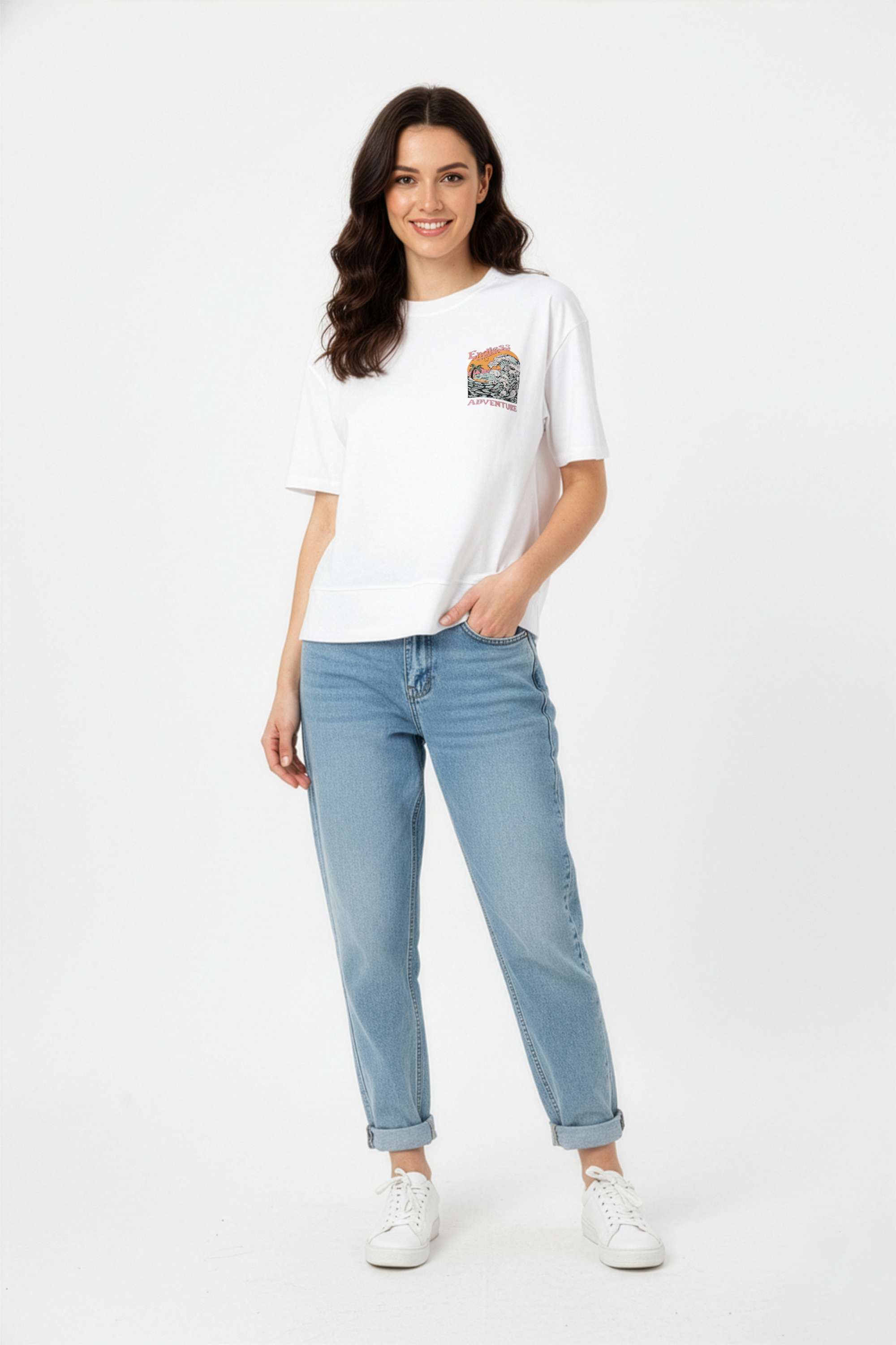 Printed-Cotton-Round-Neck-Women-T-Shirt