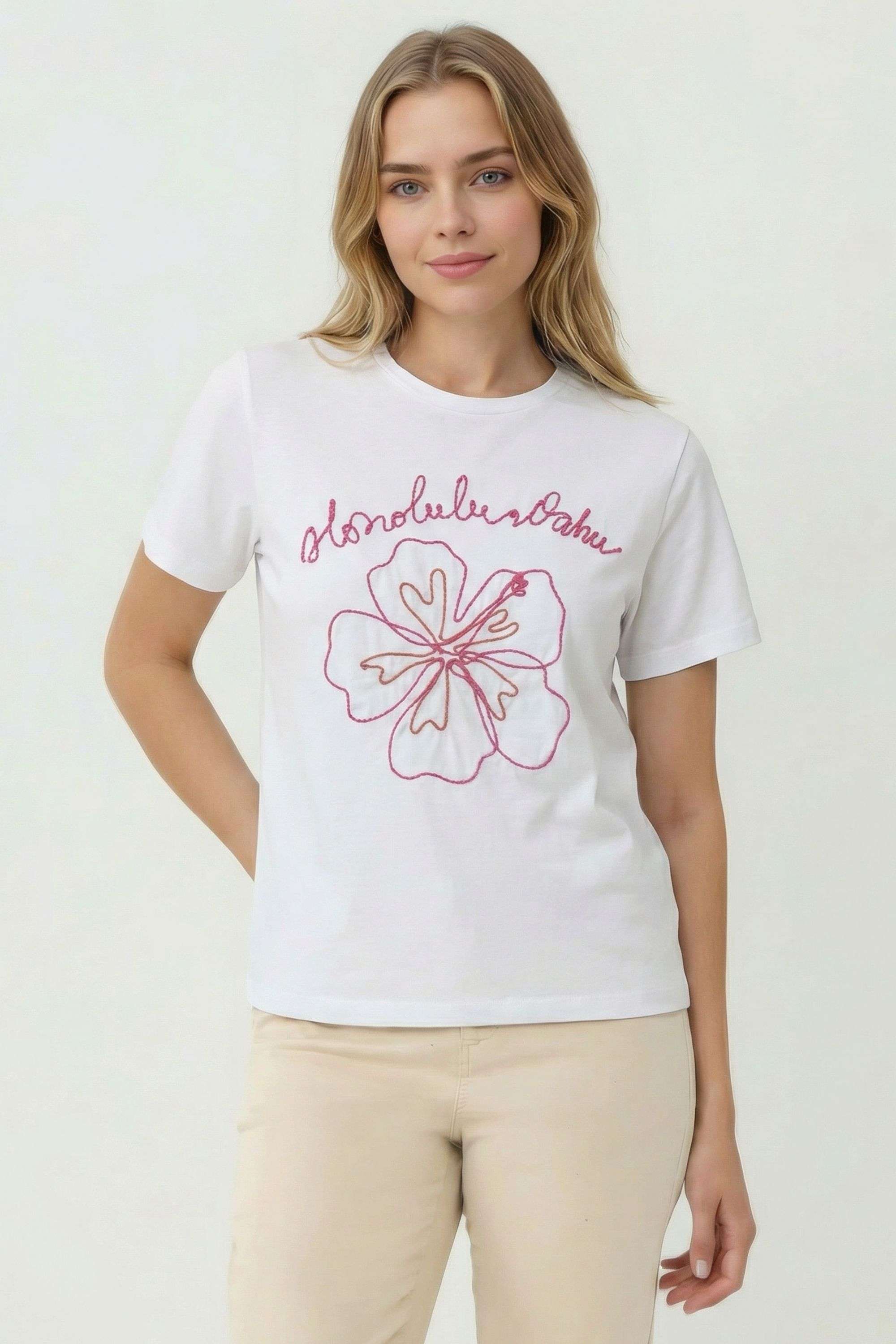 Embroidered-Cotton-Round-Neck-Women-s-T-Shirt
