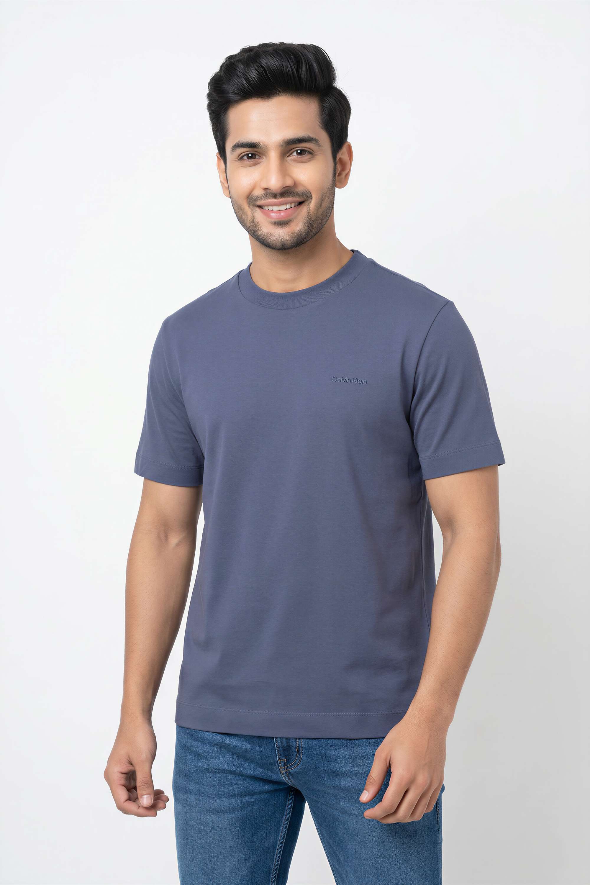 Solid-Blended-Fabric-Slim-Fit-Men-s-T-Shirt