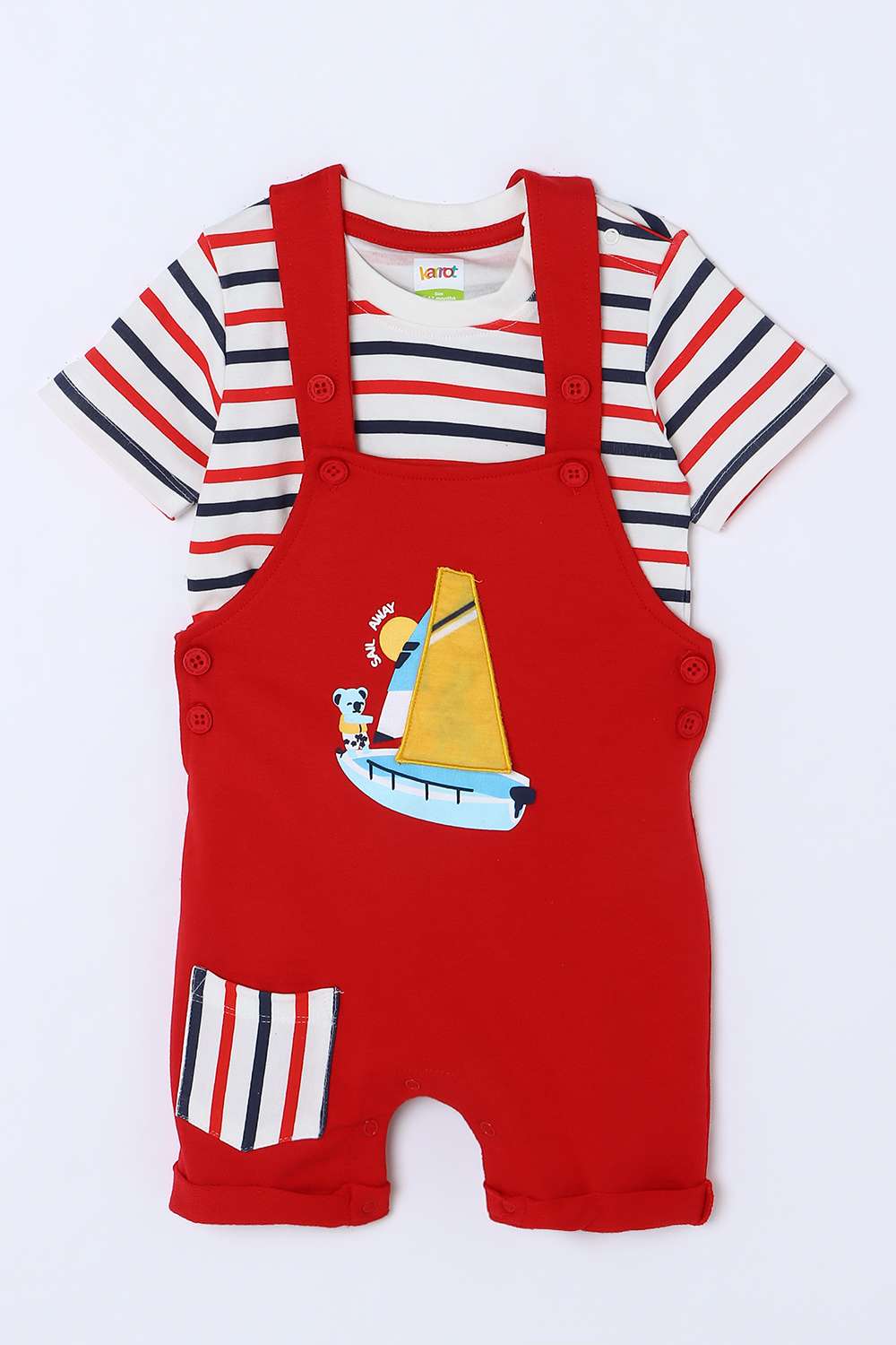 Character-Print-Cotton-Round-Neck-Infant-Boys-Dungaree