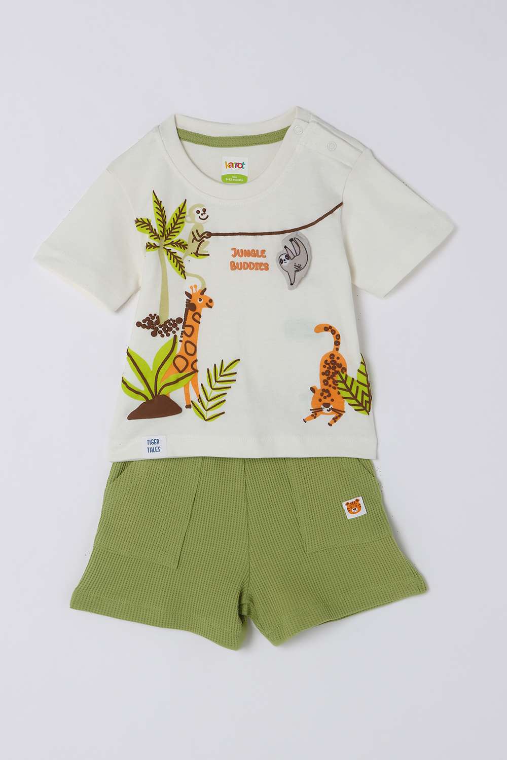 Character-Print-Blended-Fabric-Round-Neck-Infant-Boys-Casual-Wear-Co-Ord-Set