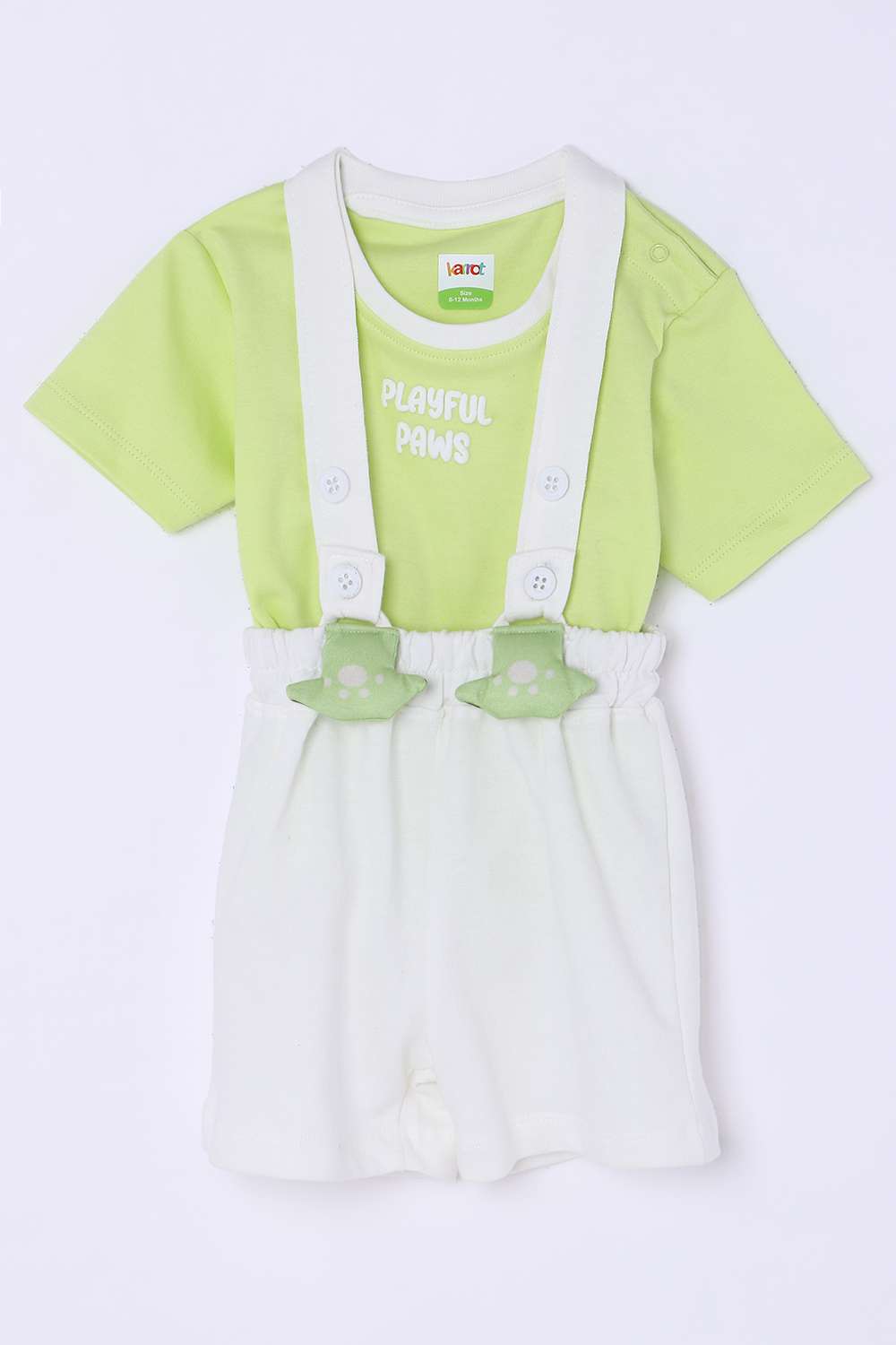 Solid-Cotton-Round-Neck-Infant-Boys-Dungaree