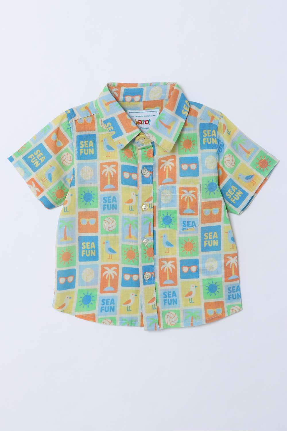 Printed-Blended-Fabric-Collared-Infant-Boys-Shirt