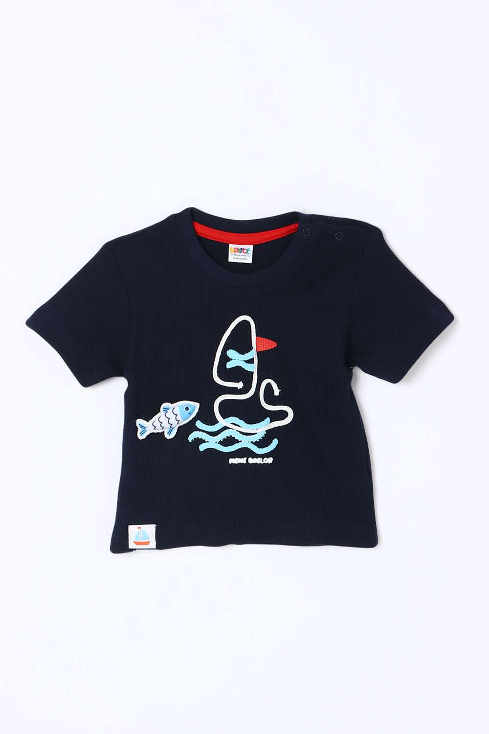 Character-Print-Blended-Fabric-Round-Neck-Infant-Boys-T-Shirt