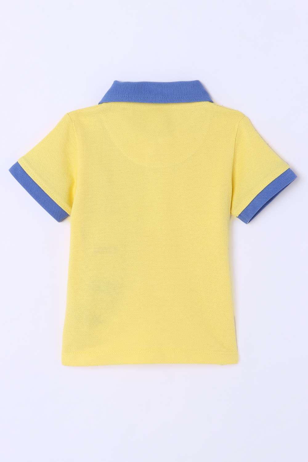 Color-Block-Blended-Fabric-Collared-Infant-Boys-T-Shirt