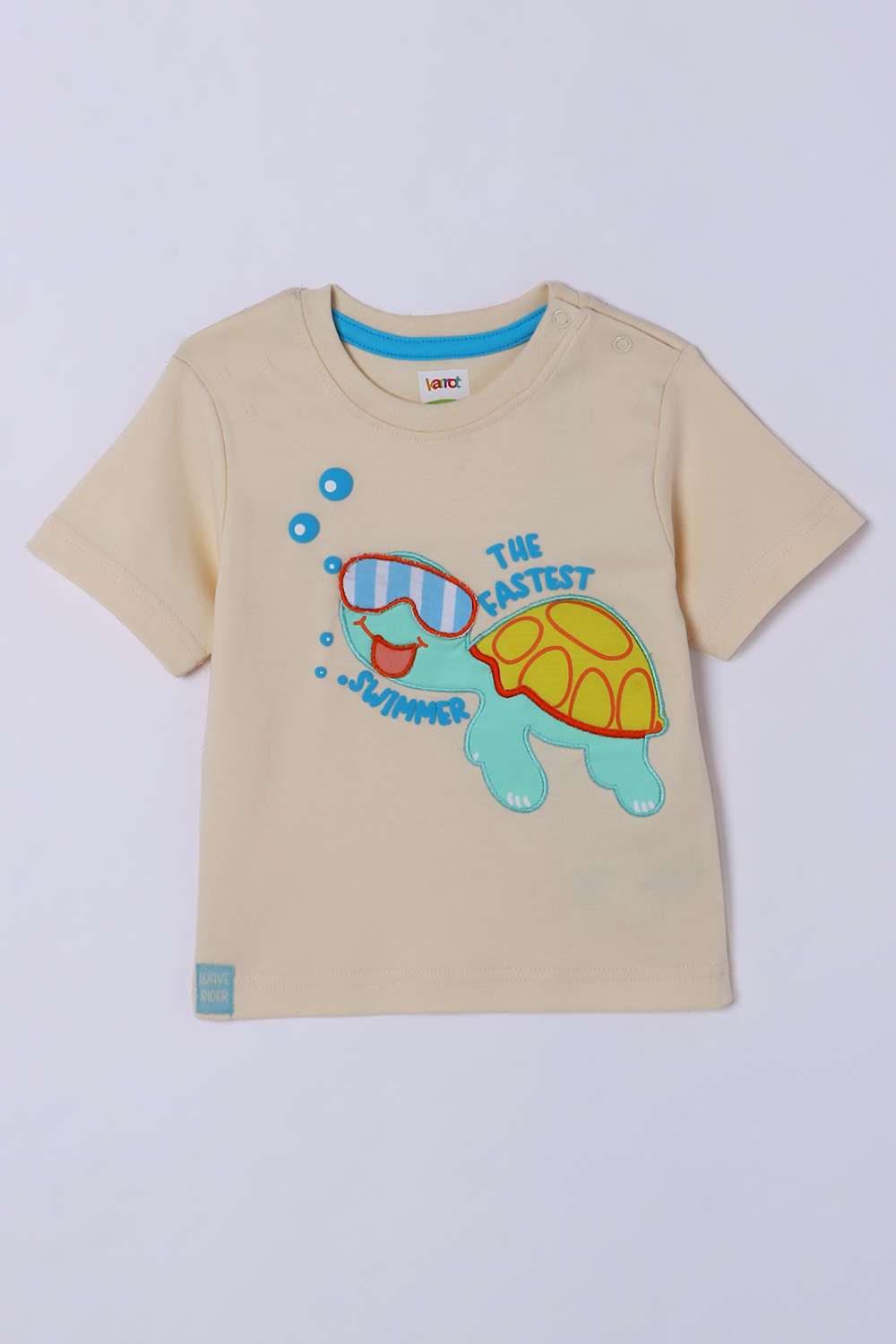 Solid-Blended-Fabric-Round-Neck-Infant-Boys-T-Shirt