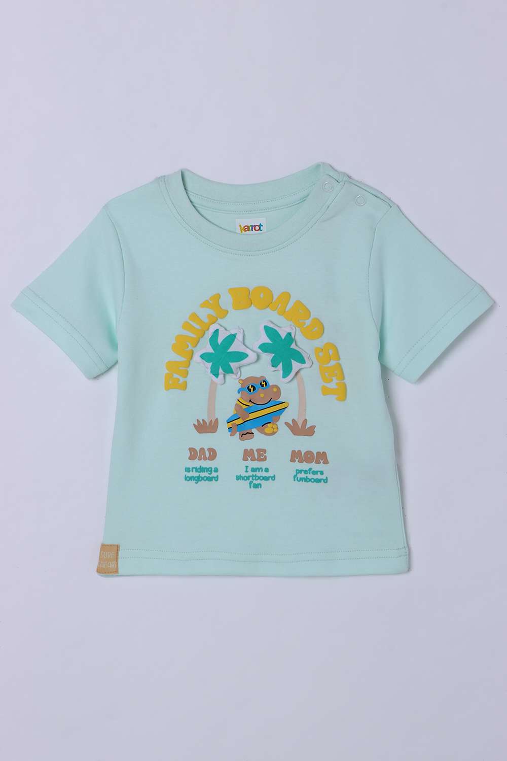 Solid-Blended-Fabric-Round-Neck-Infant-Boys-T-Shirt