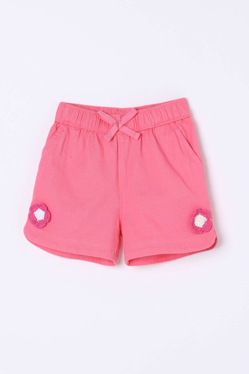 Solid-Blended-Fabric-Regular-Fit-Infant-Girls-Shorts