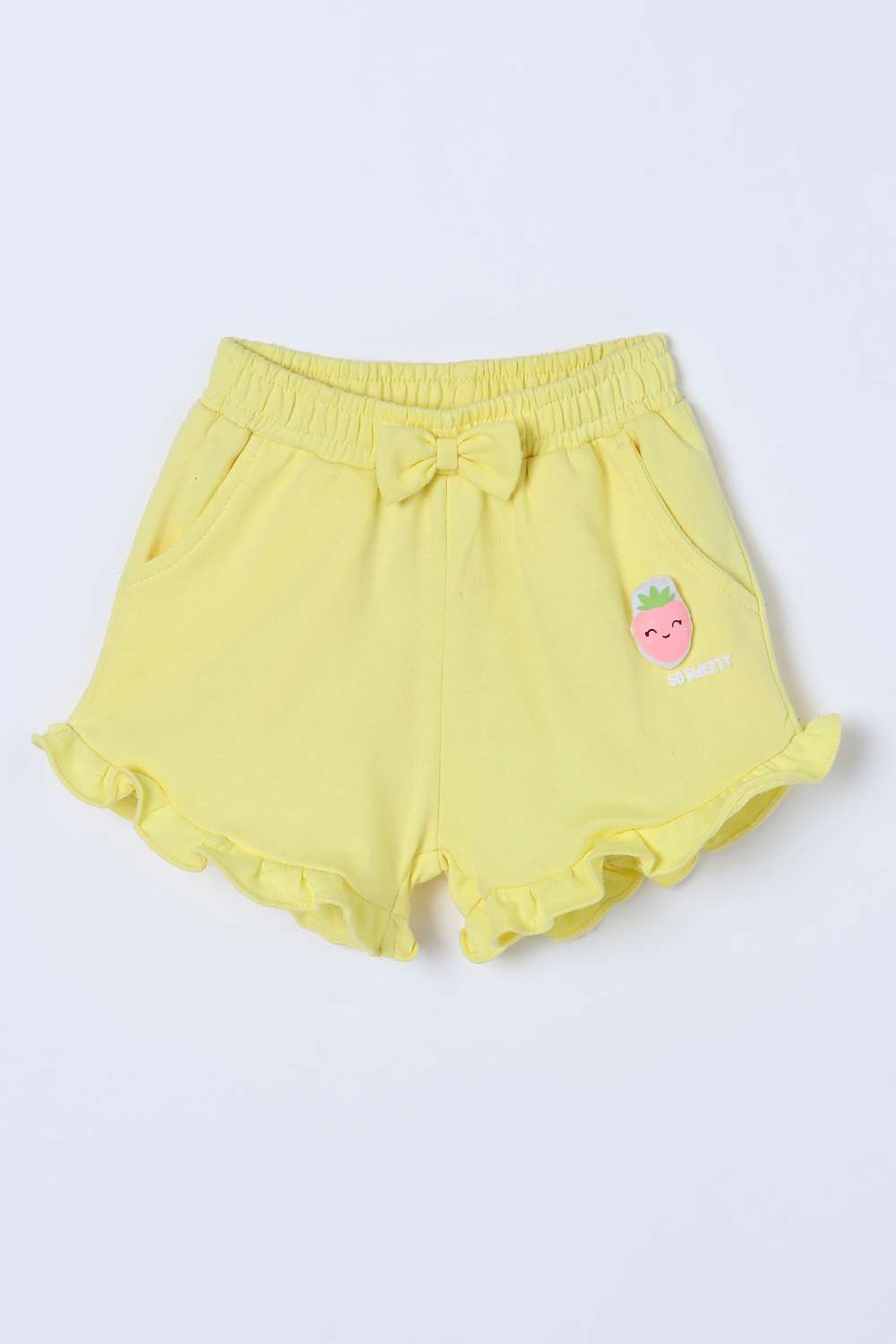 Solid-Blended-Fabric-Regular-Fit-Infant-Girls-Shorts