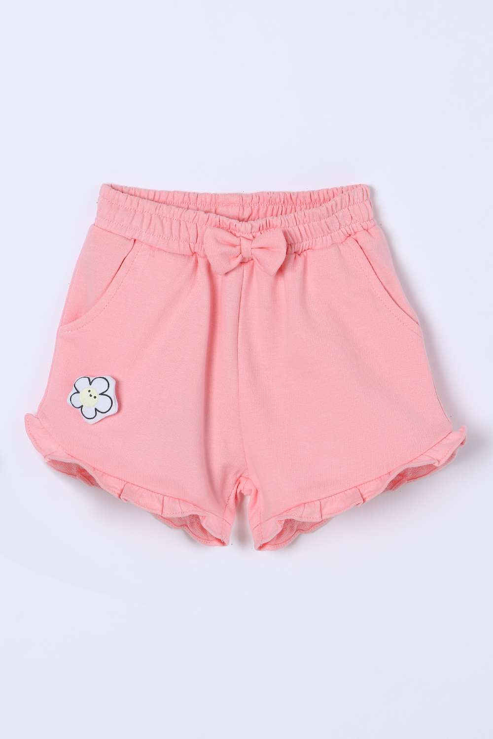 Solid-Blended-Fabric-Regular-Fit-Infant-Girls-Shorts