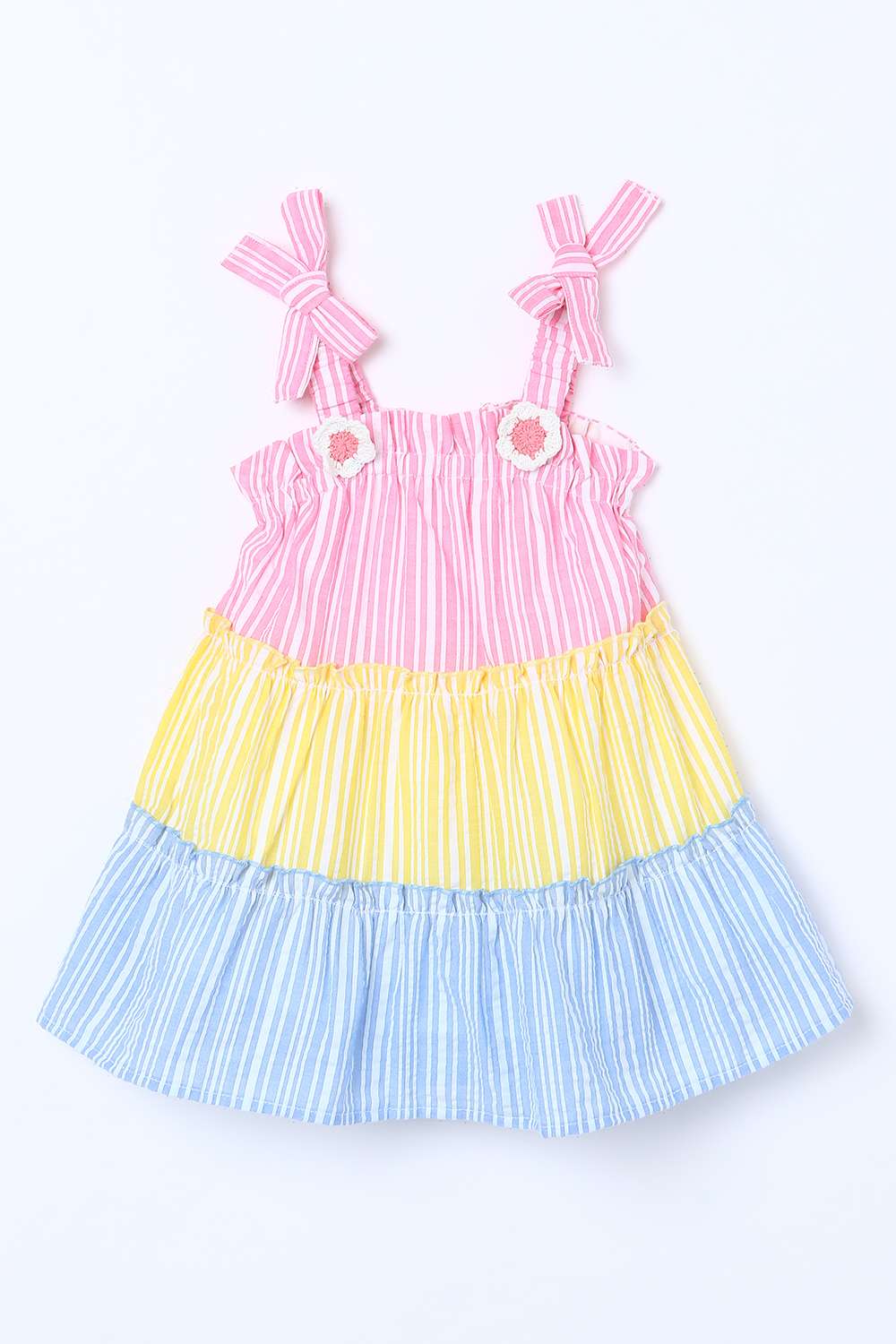 Solid-Cotton-Scoop-Neck-Infant-Girls-Dress