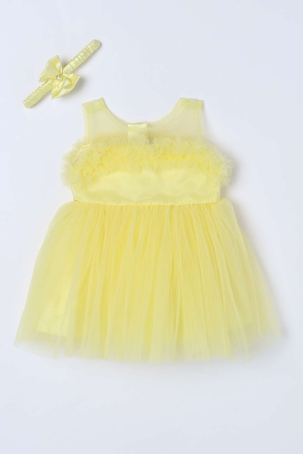 Solid-Blended-Fabric-Round-Neck-Infant-Girls-Dress