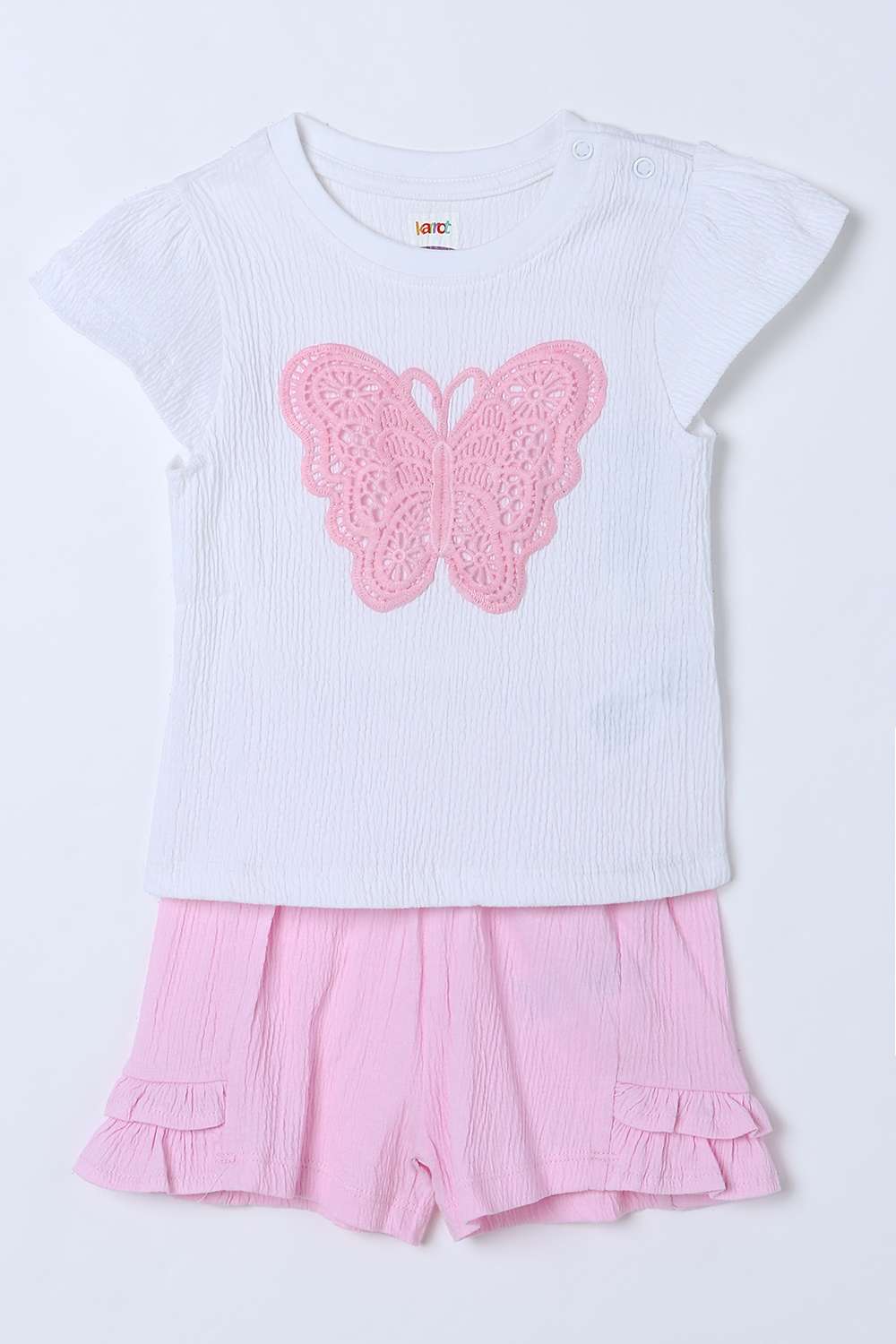 Solid-Cotton-Round-Neck-Infant-Girls-Casual-Wear-Clothing-Set