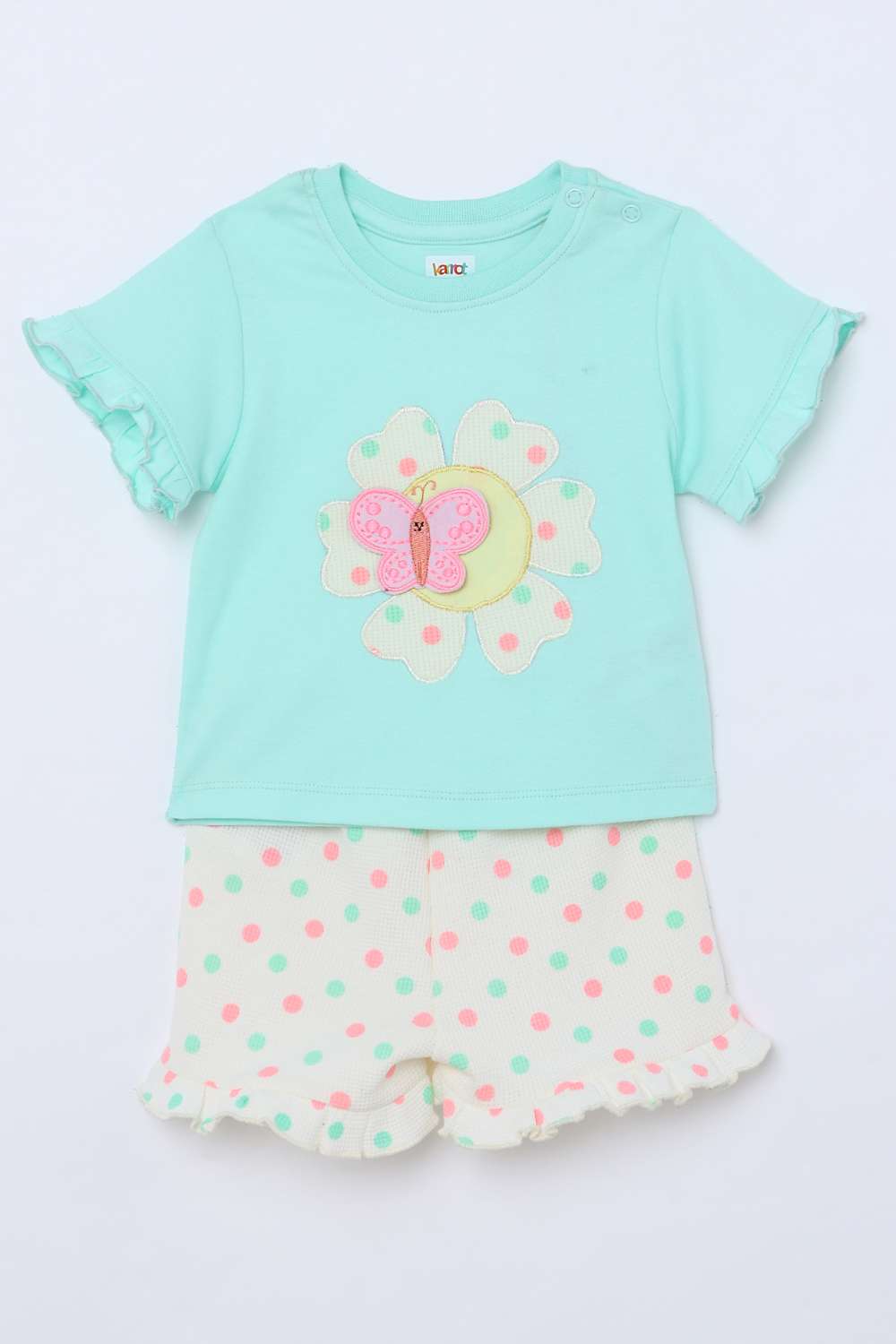 Character-Print-Cotton-Round-Neck-Infant-Girls-Clothing-Set
