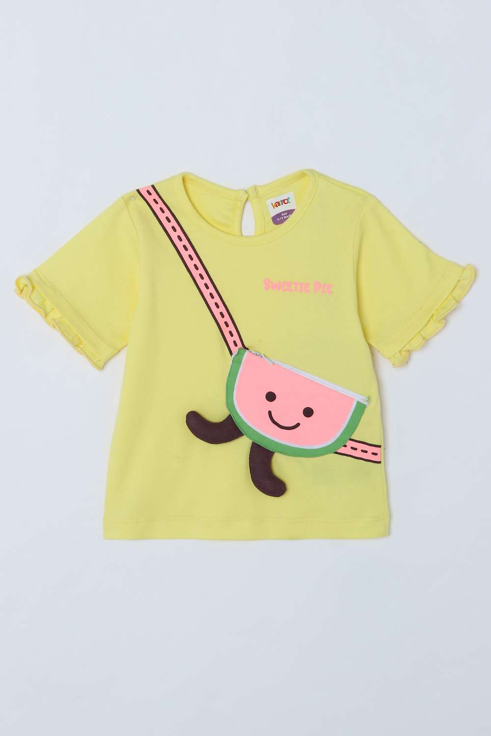Solid-Cotton-Round-Neck-Infant-Girls-T-Shirt