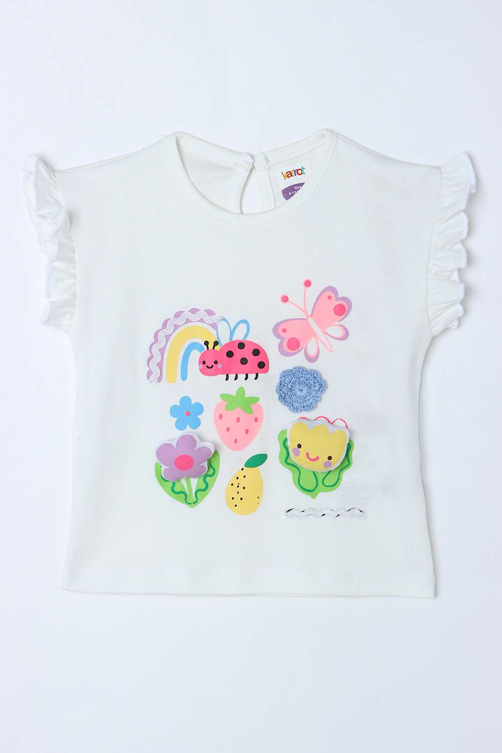 Solid-Cotton-Round-Neck-Infant-Girls-T-Shirt