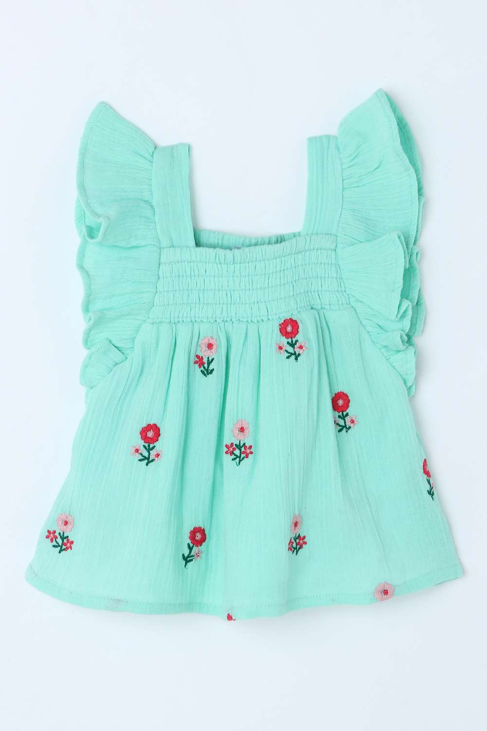 Embroidered-Cotton-Square-Neck-Infant-Girls-Top