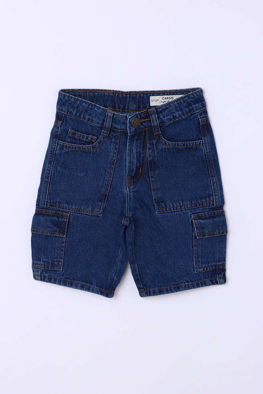 Solid-Denim-Relaxed-Fit-Boys-Shorts
