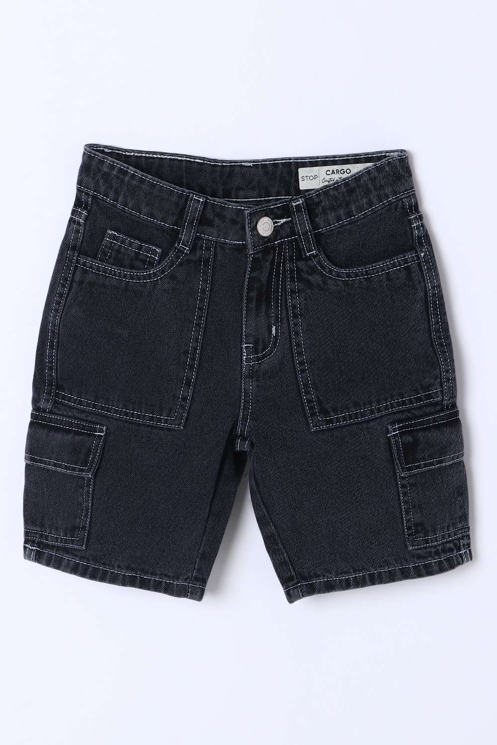 Solid-Denim-Regular-Fit-Boys-Shorts