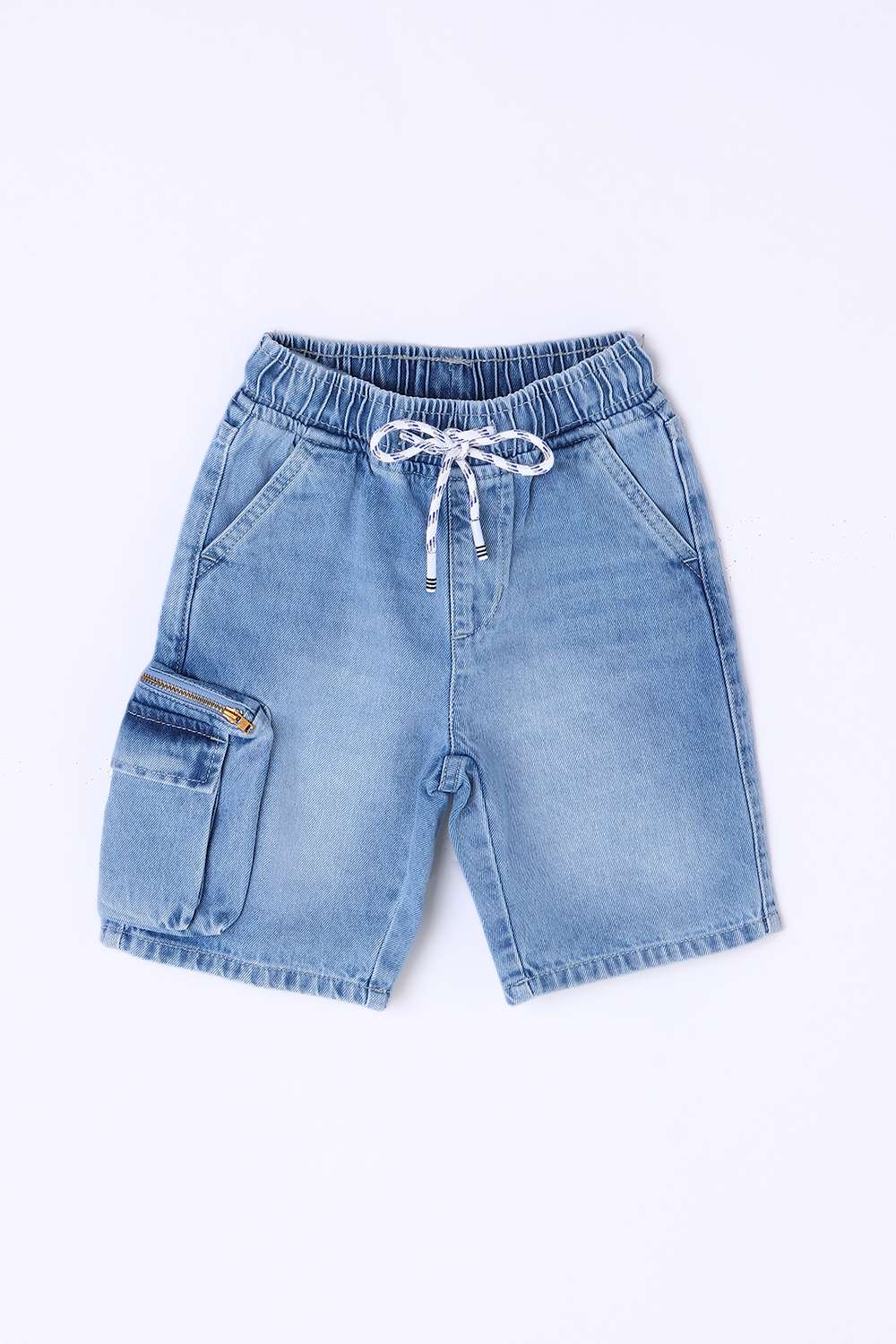 Solid-Denim-Relaxed-Fit-Boys-Shorts