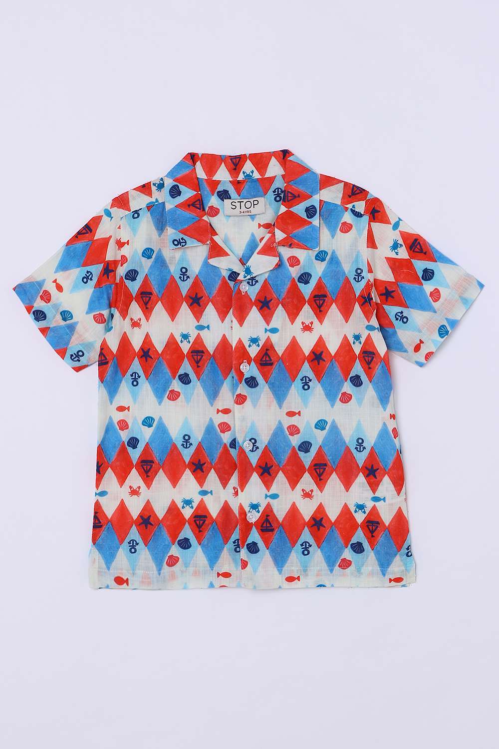 Printed-Blended-Fabric-Collared-Boys-Shirt
