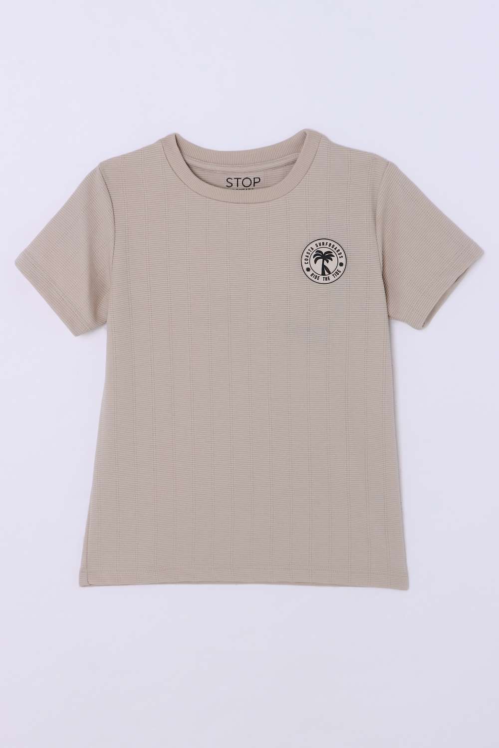 Textured-Poly-Cotton-Round-Neck-Boys-T-Shirt